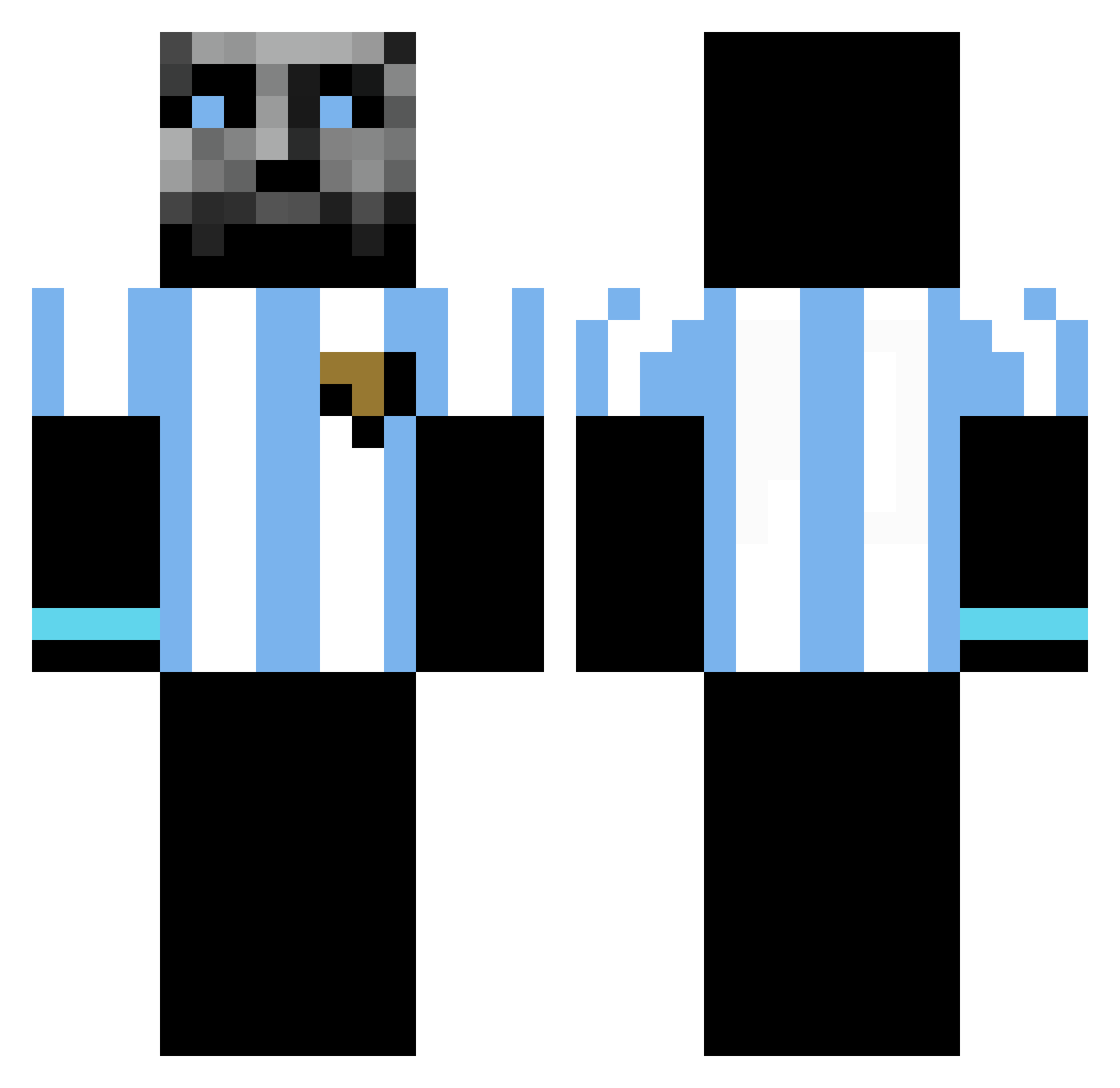 v0ji Minecraft skin, front and back view