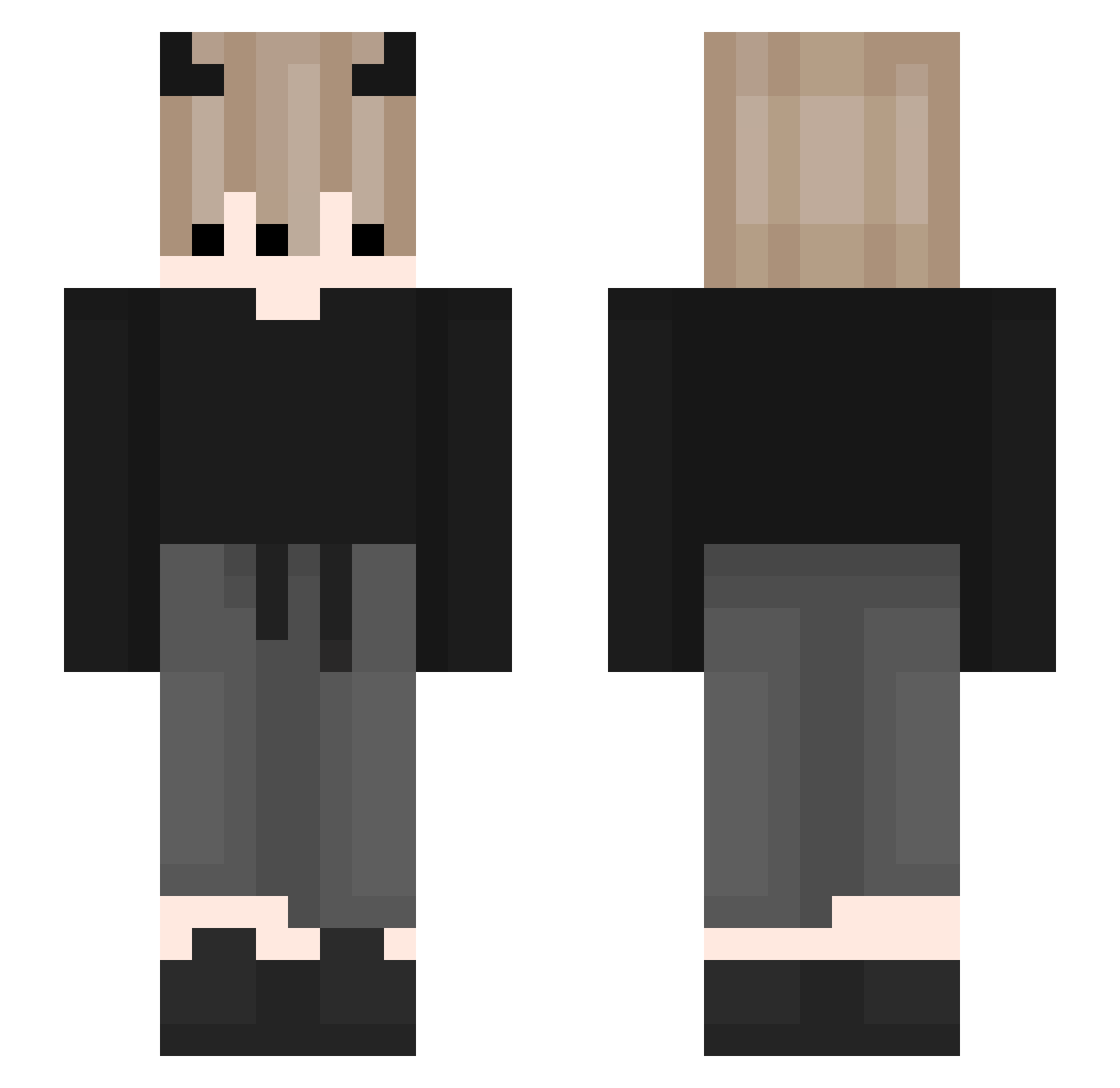 xIDeadzie_ Minecraft skin, front and back view