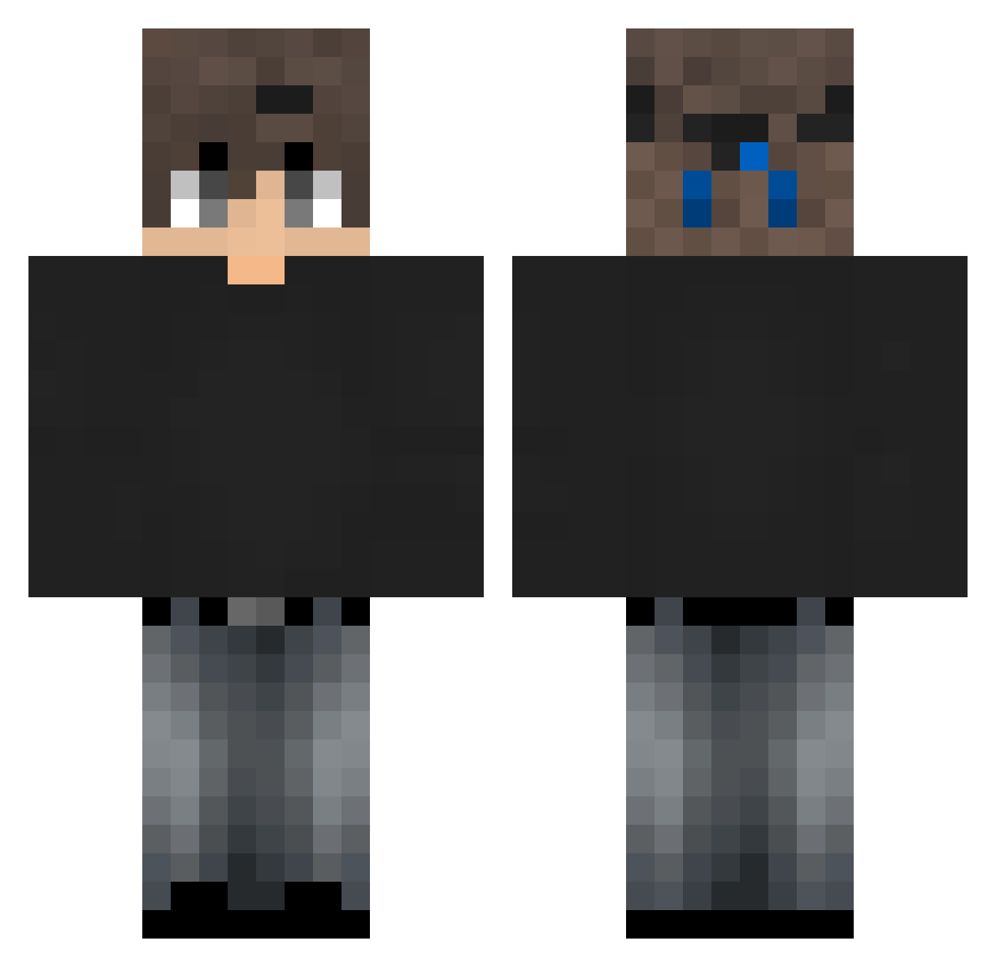DynnatorYT Minecraft skin, front and back view