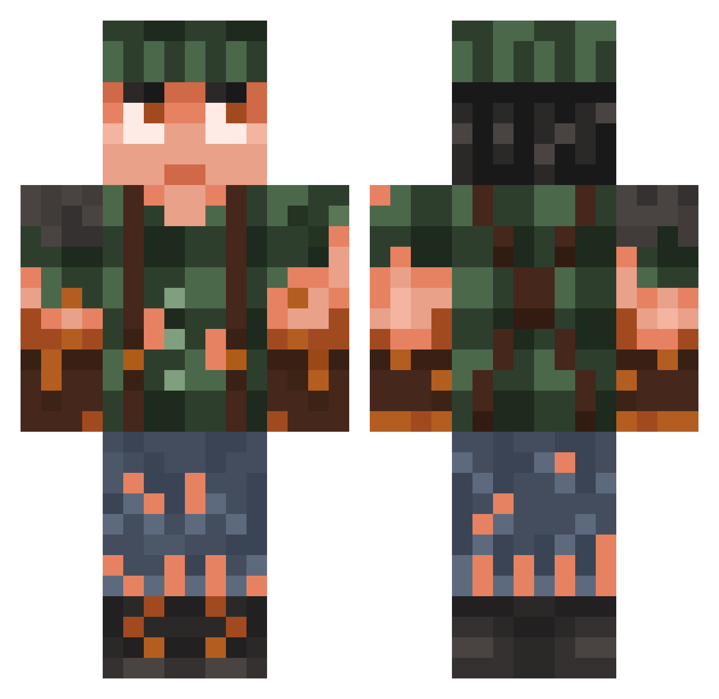 Juben69 Minecraft skin, front and back view