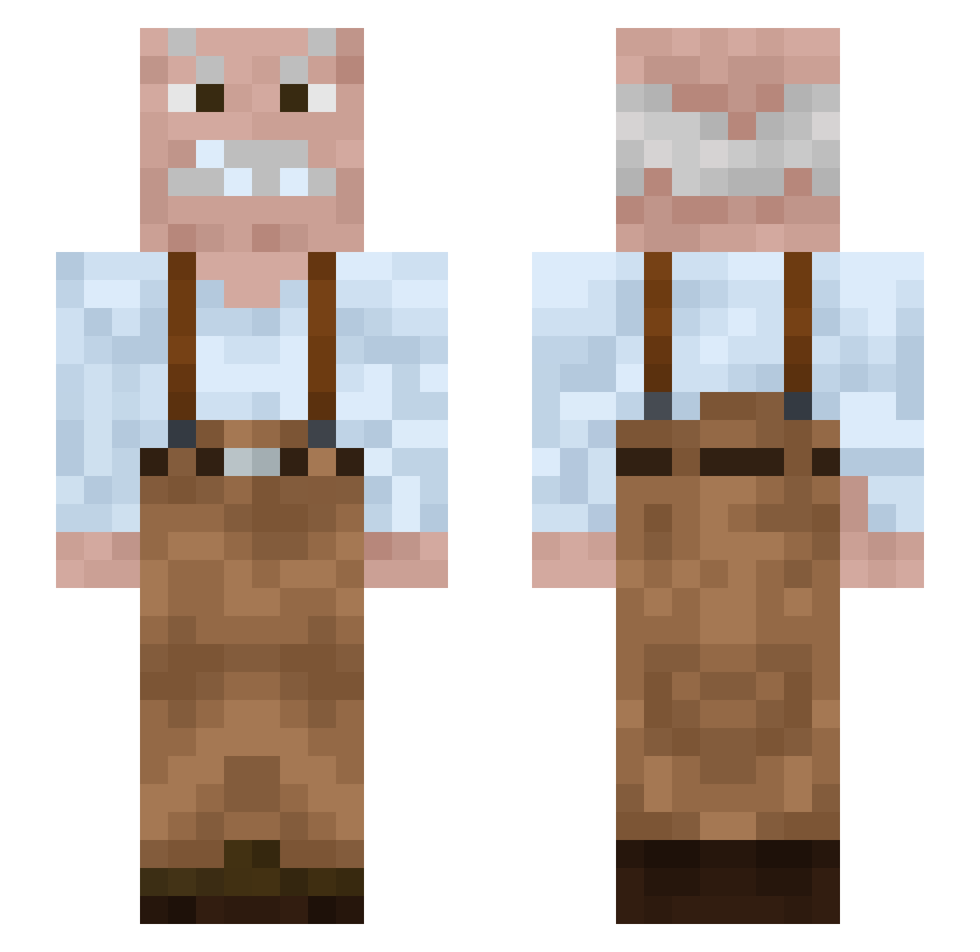 Sawnh Minecraft skin, front and back view