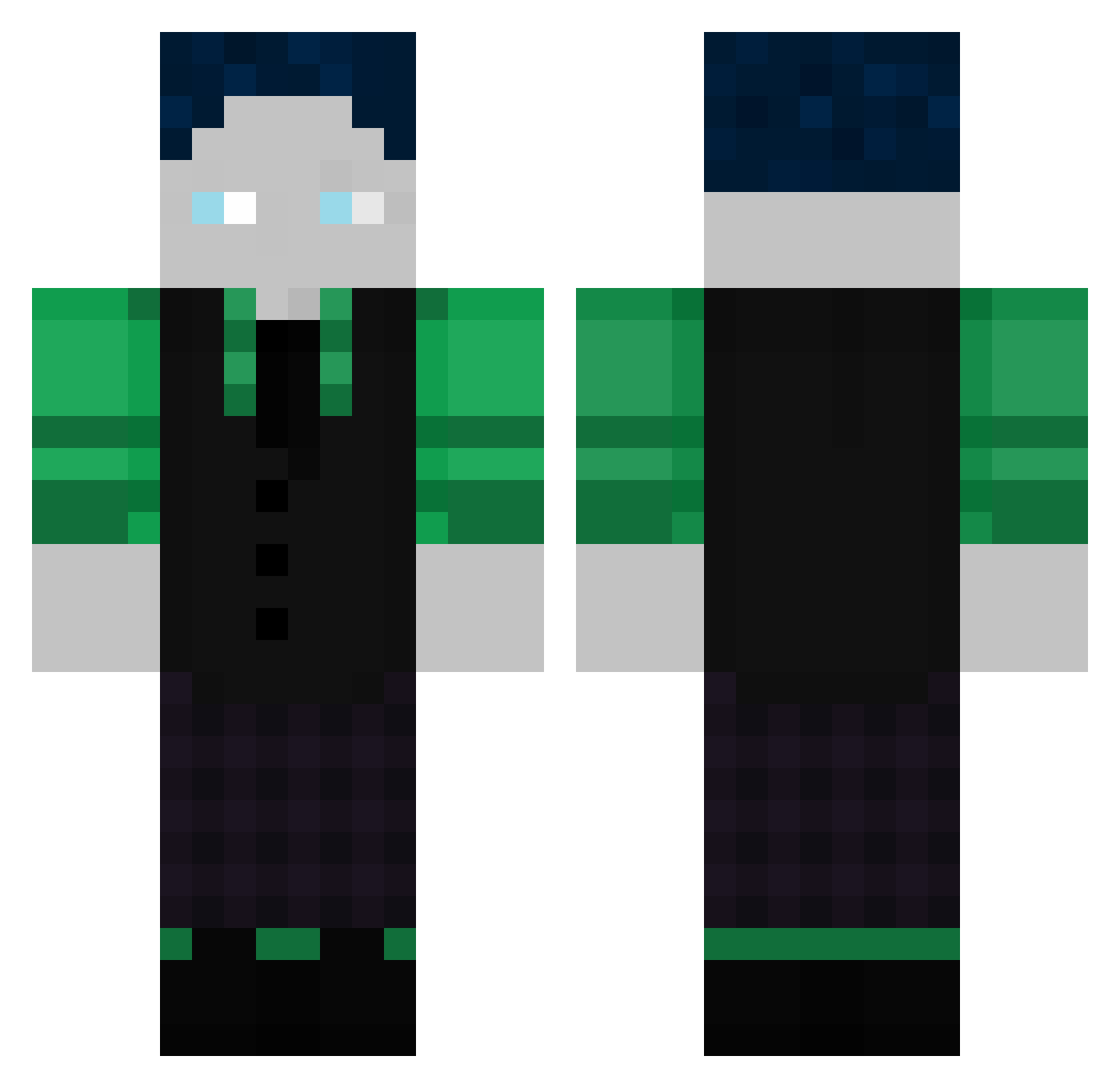 Akkarrim Minecraft skin, front and back view