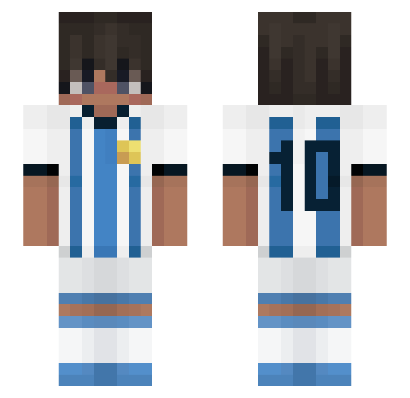 SkySphinx Minecraft skin, front and back view