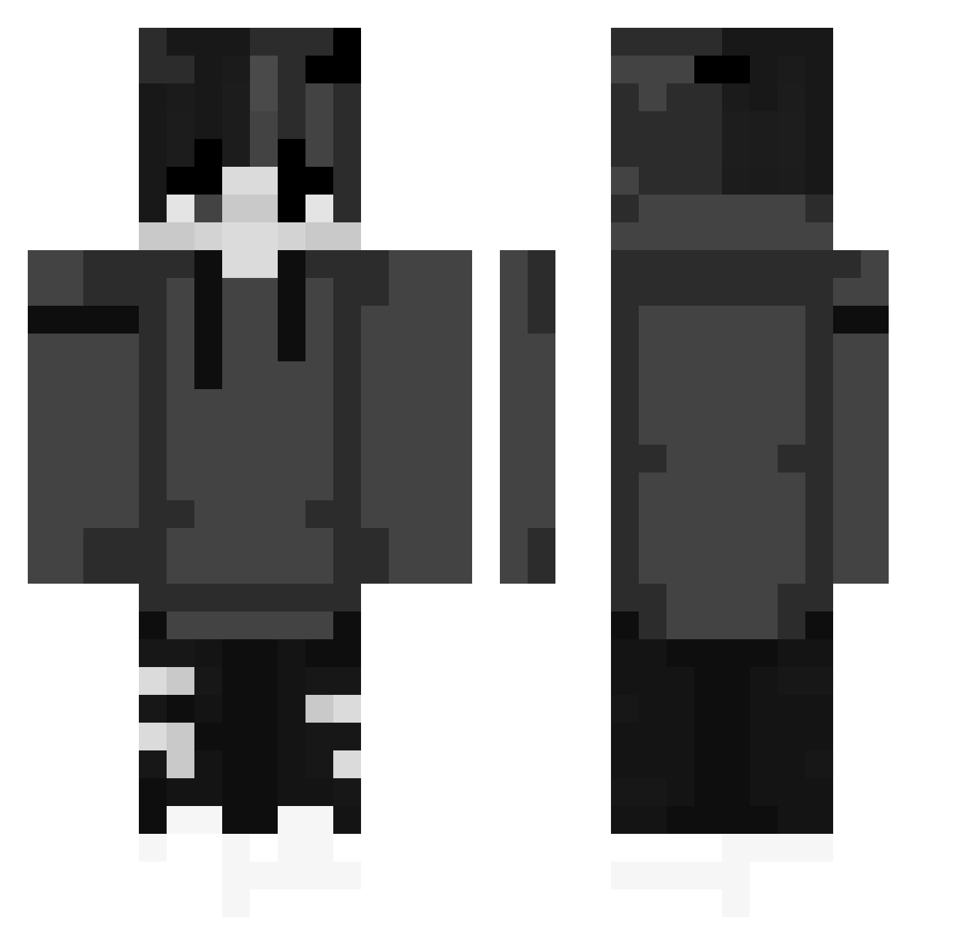 xBroho Minecraft skin, front and back view