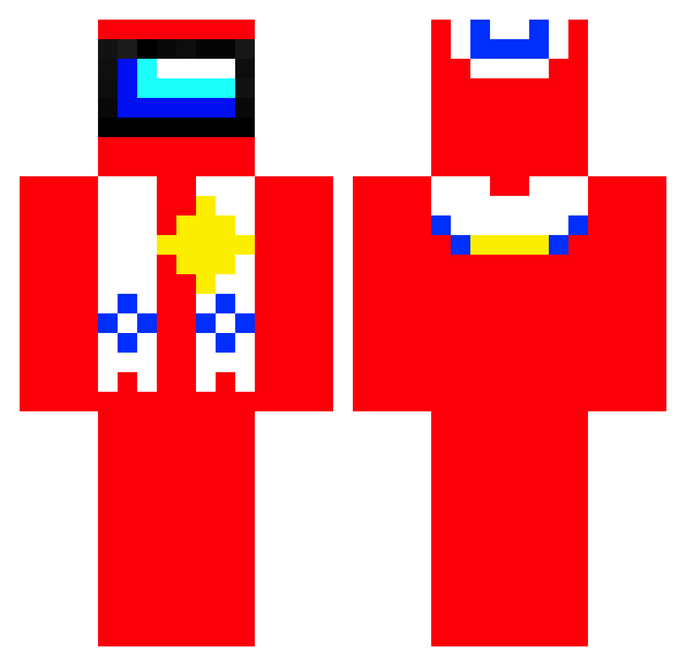 Tzadiqq Minecraft skin, front and back view