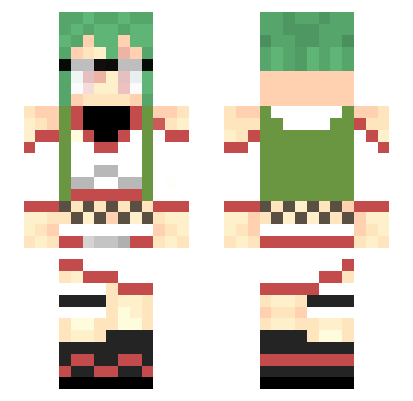 TyphisRa Minecraft skin, front and back view