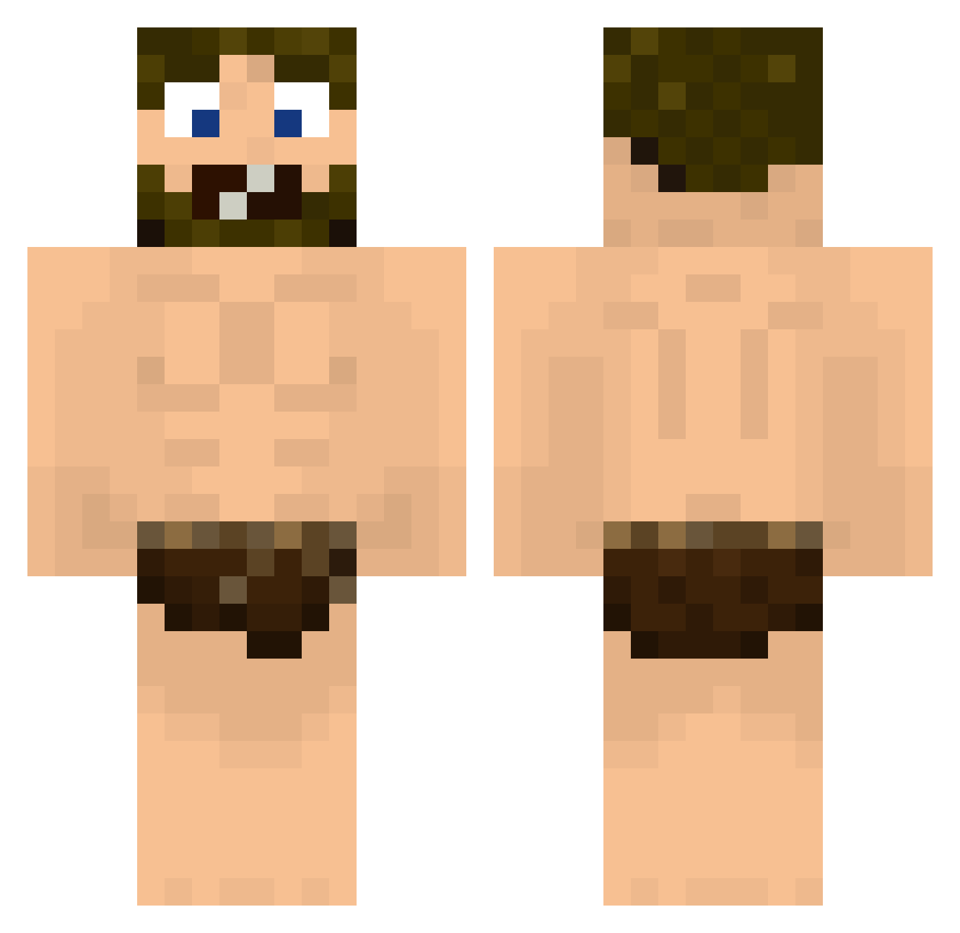 Slowryder Minecraft skin, front and back view
