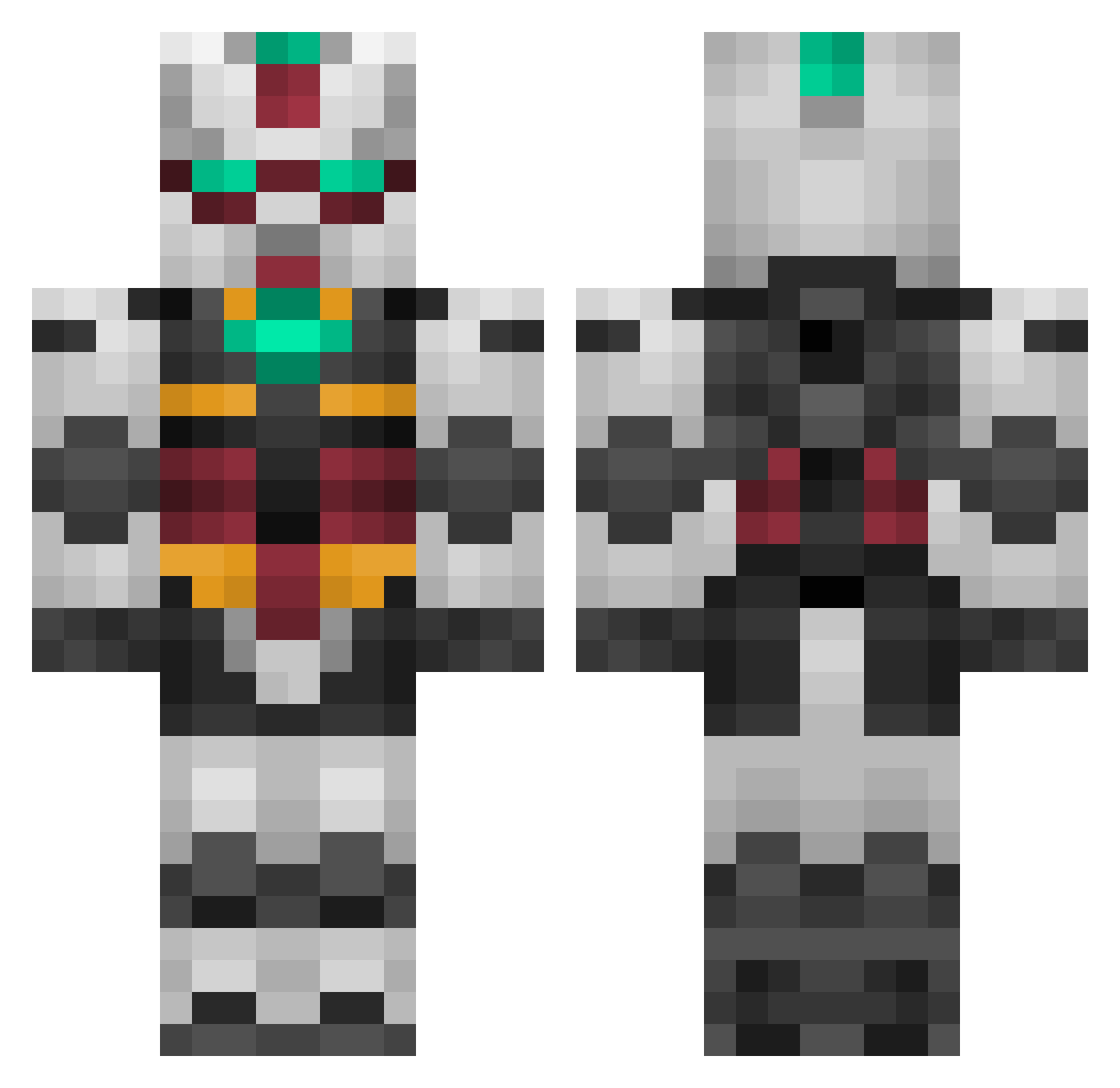 oRebirth_ Minecraft skin, front and back view