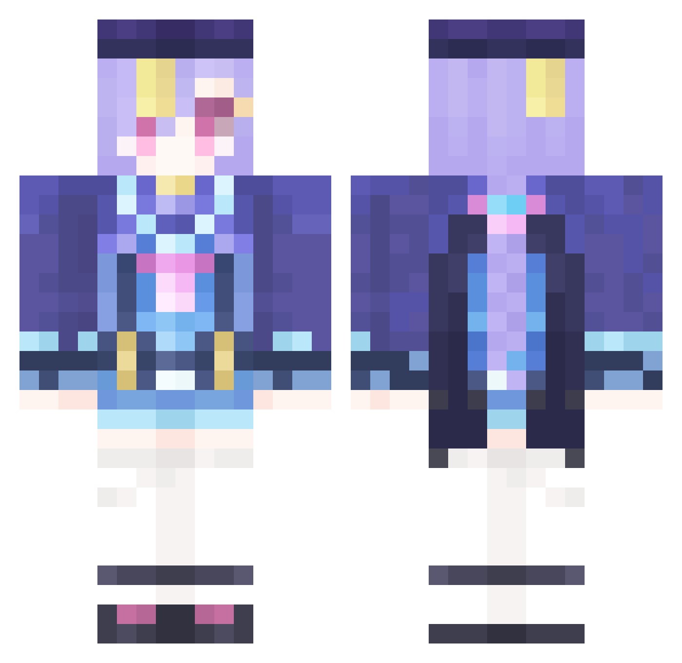 Carin Minecraft skin, front and back view