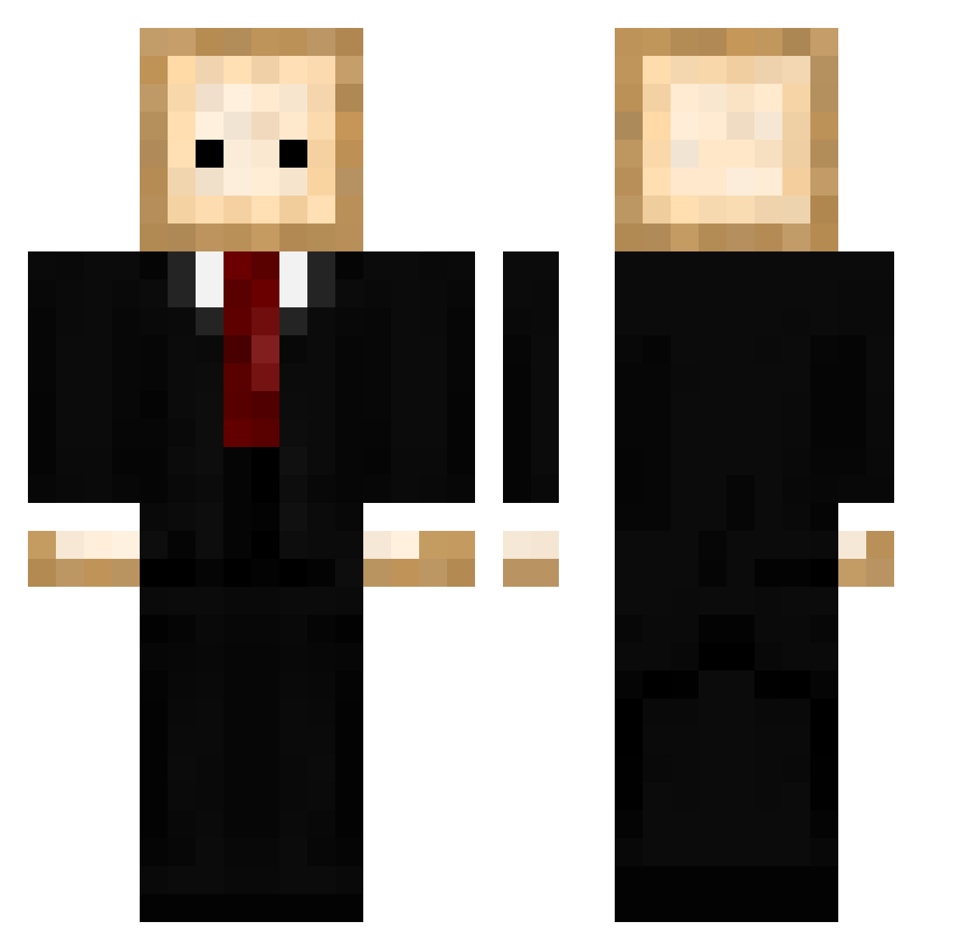 Crrytos Minecraft skin, front and back view