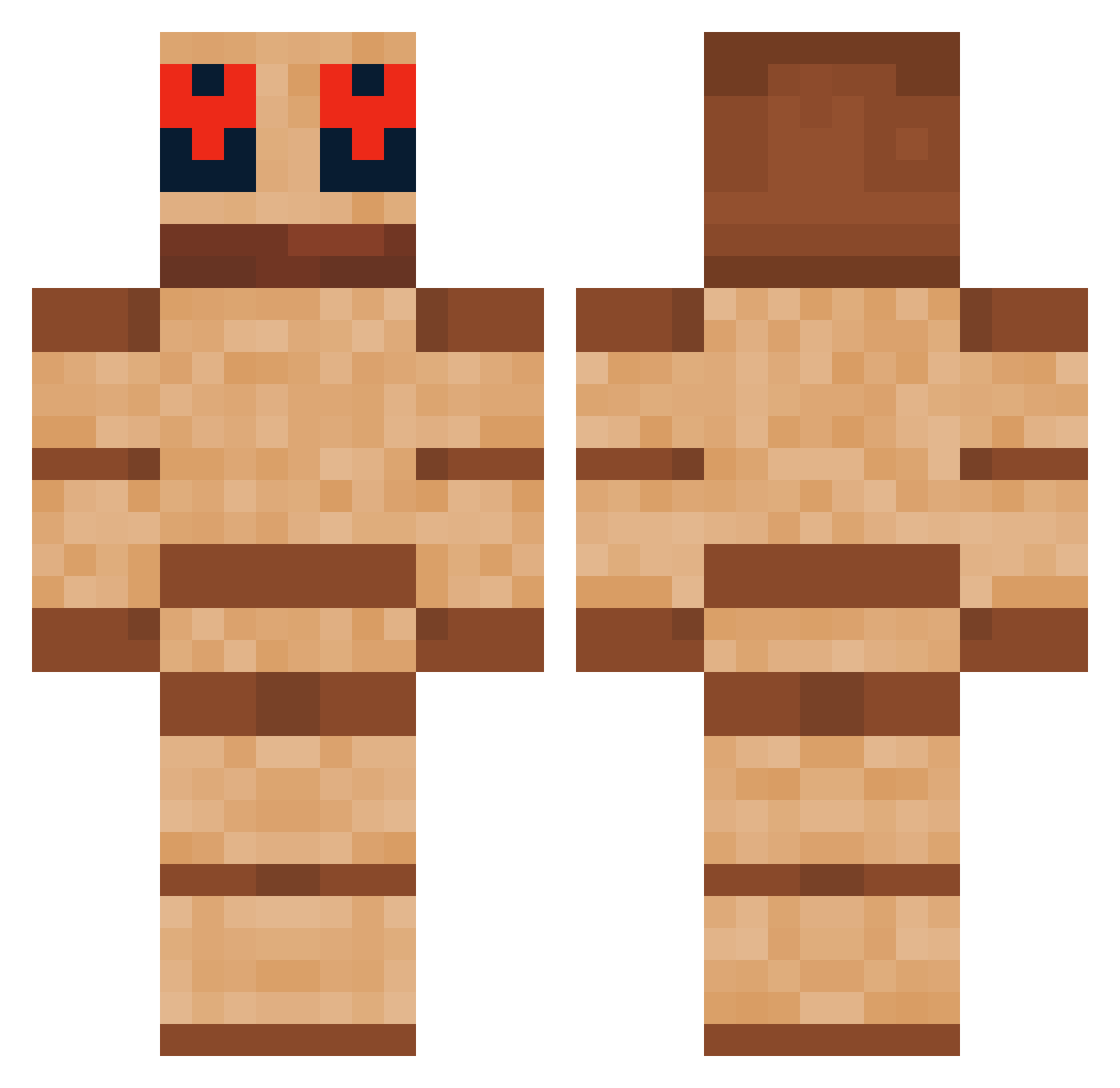 Finglefish Minecraft skin, front and back view