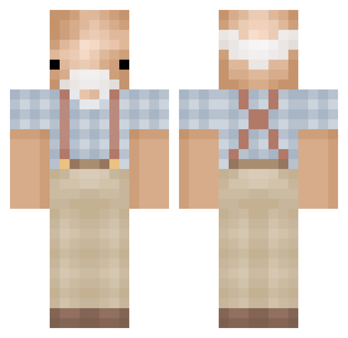 tulletissetrold Minecraft skin, front and back view