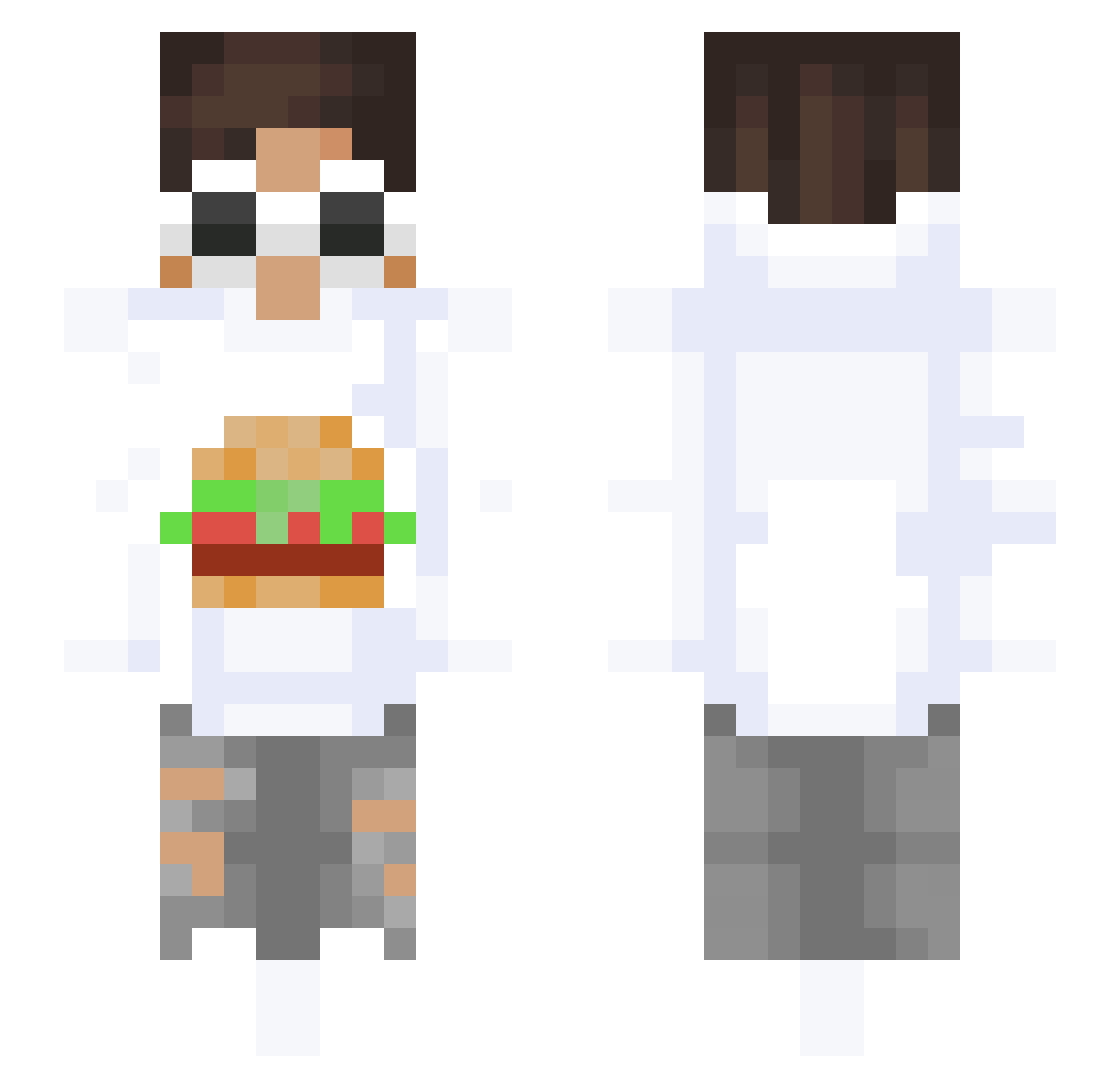 Risus Minecraft skin, front and back view