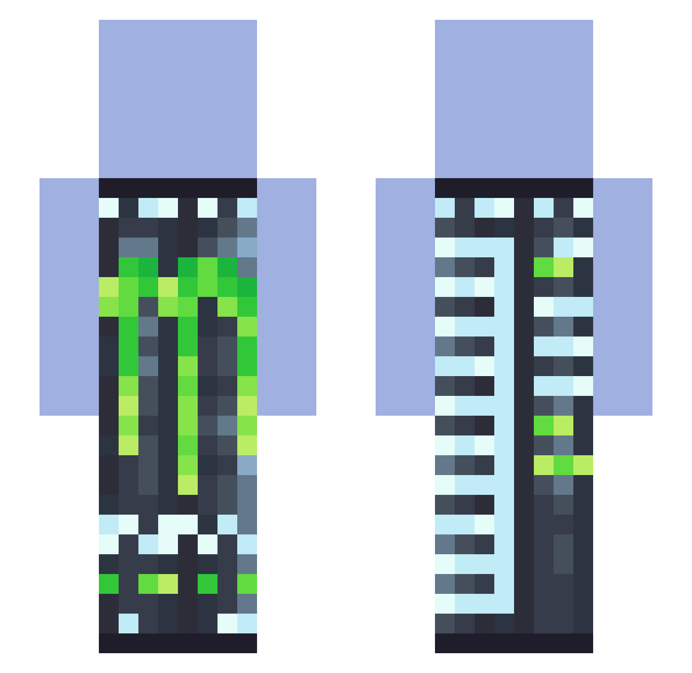 1DaVinki Minecraft skin, front and back view