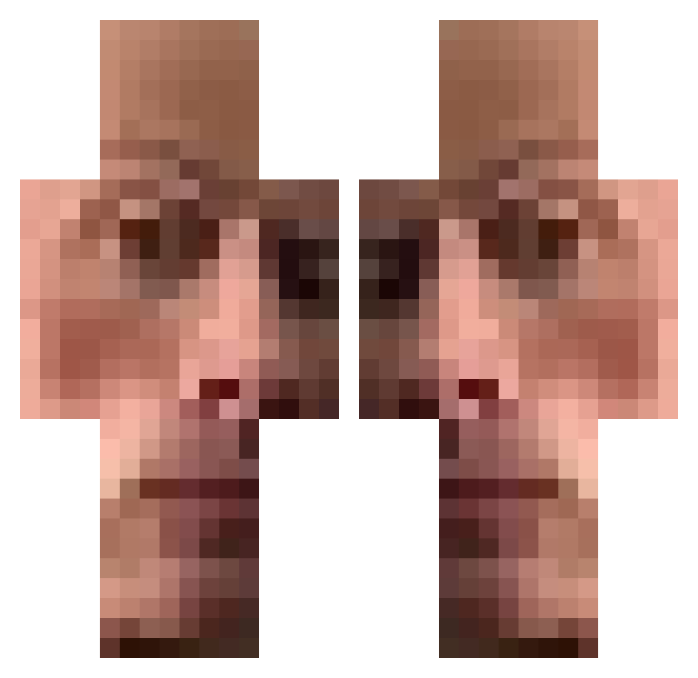 Zif90 Minecraft skin, front and back view