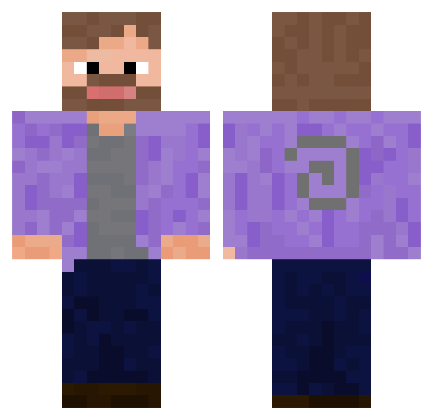 MercurySpades Minecraft skin, front and back view