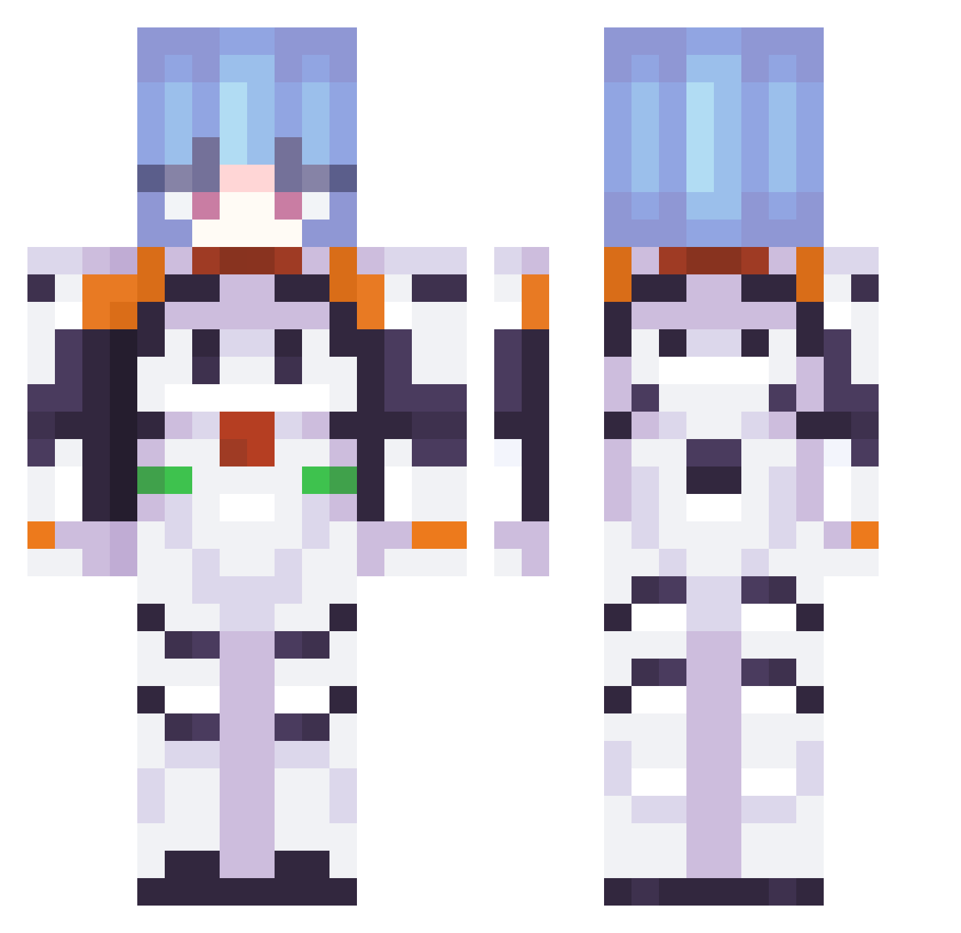 milz6969 Minecraft skin, front and back view