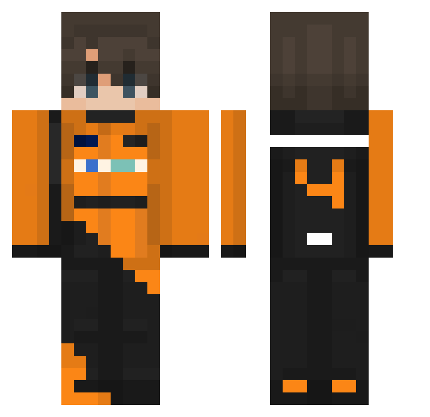 MiningMinion8 Minecraft skin, front and back view