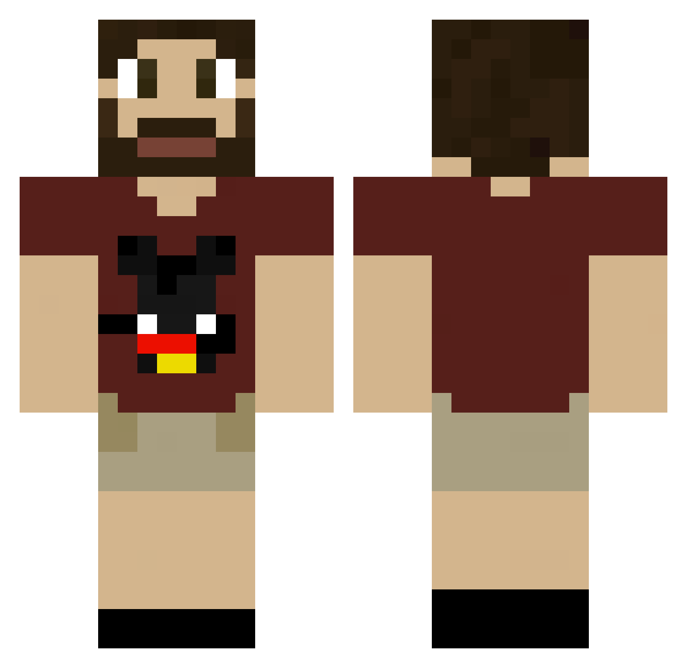 MaChaMo22 Minecraft skin, front and back view