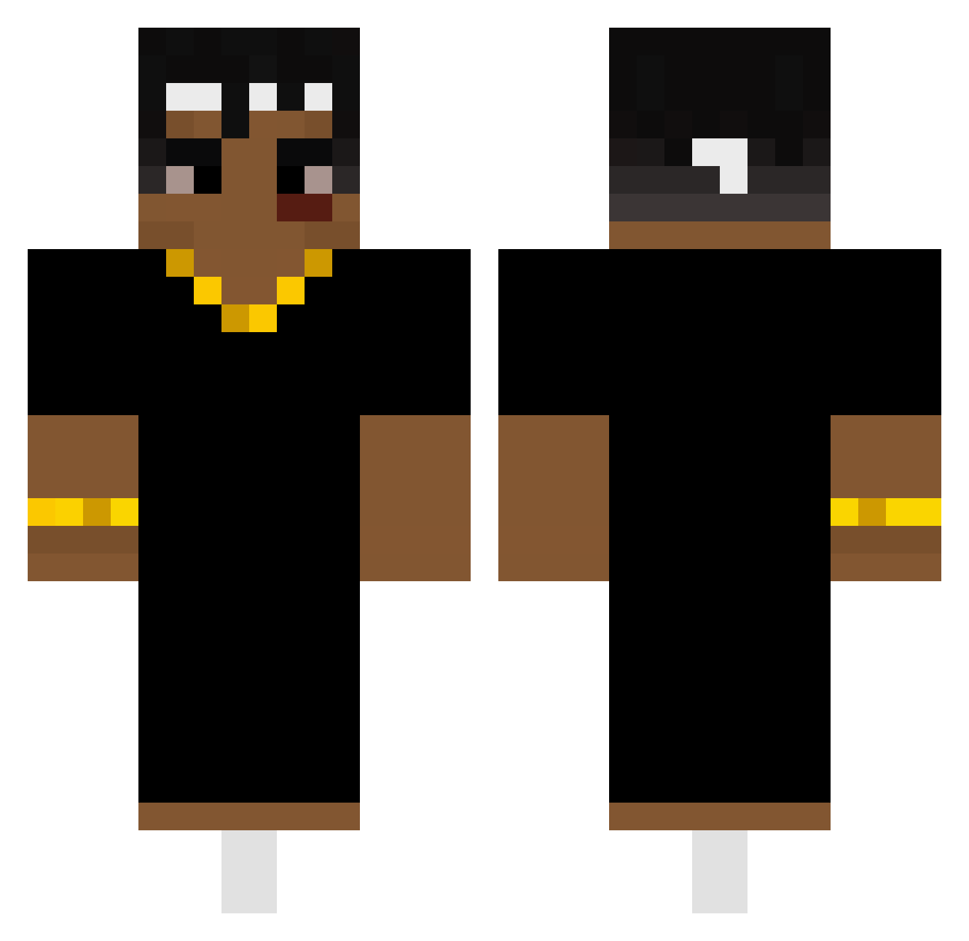 untotens Minecraft skin, front and back view