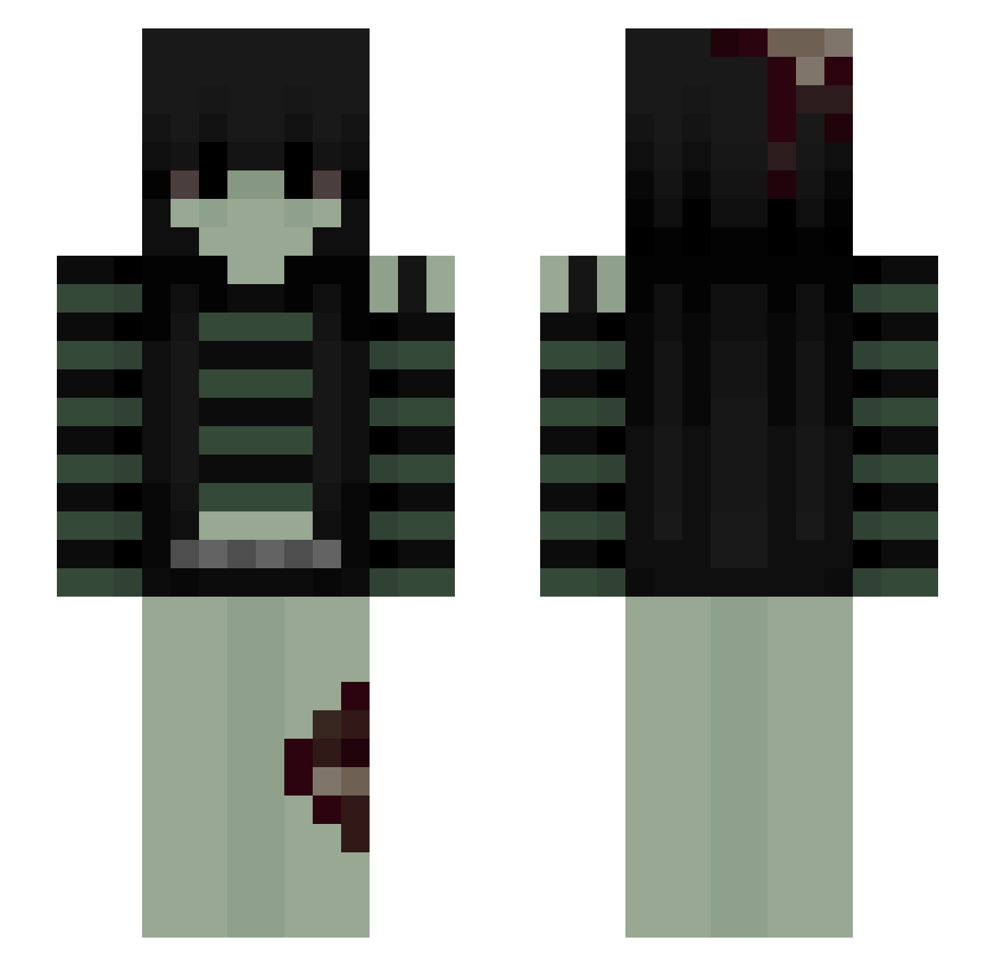 iluvsugu Minecraft skin, front and back view