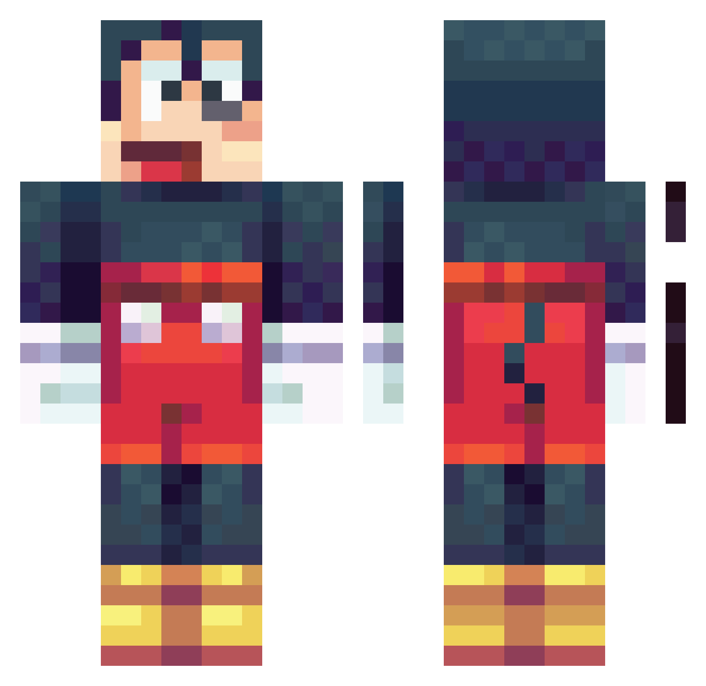 Gewiee Minecraft skin, front and back view