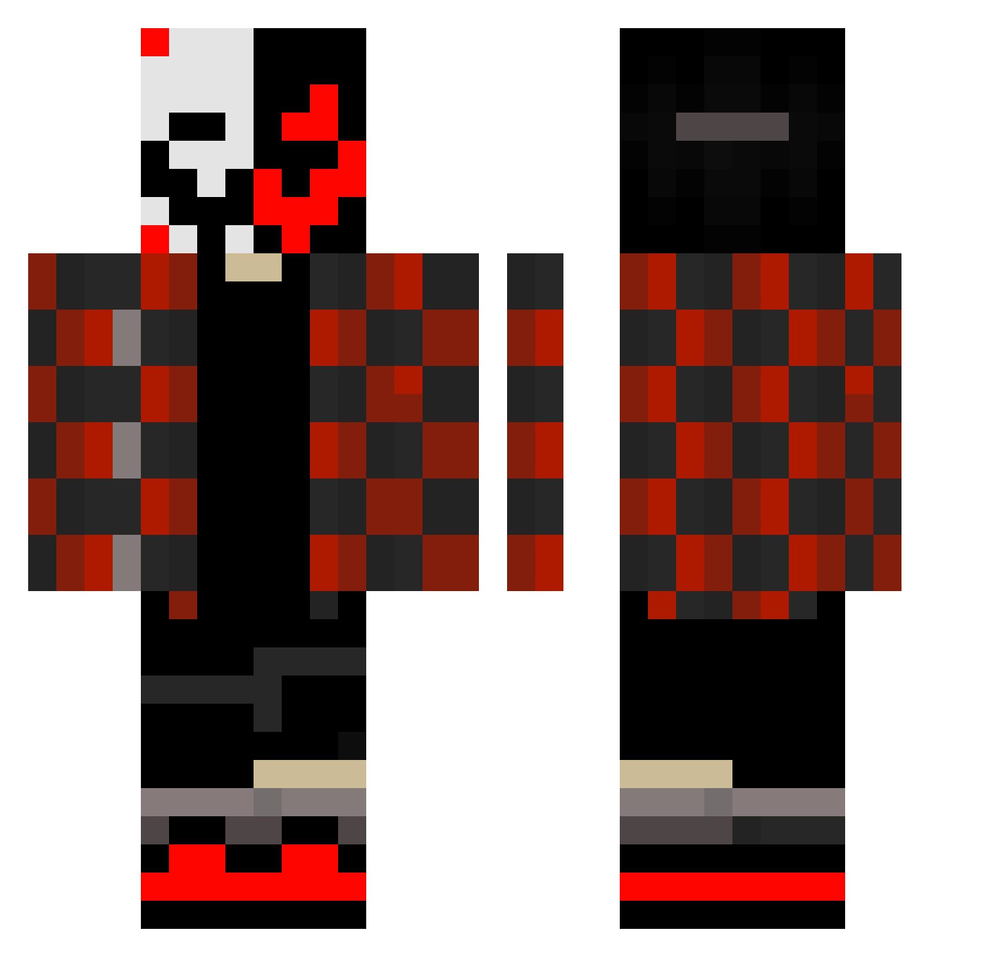 zombieboyNL Minecraft skin, front and back view