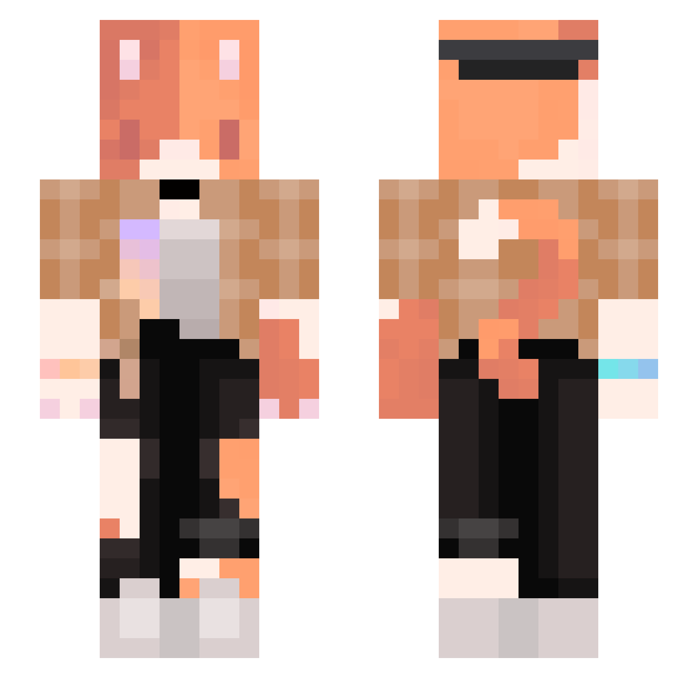 panpanzero Minecraft skin, front and back view