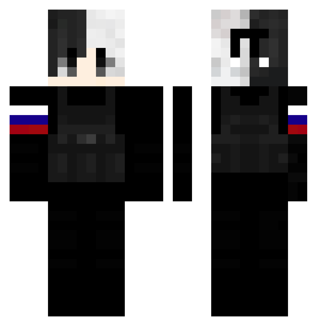 uHighBoy Minecraft skin, front and back view