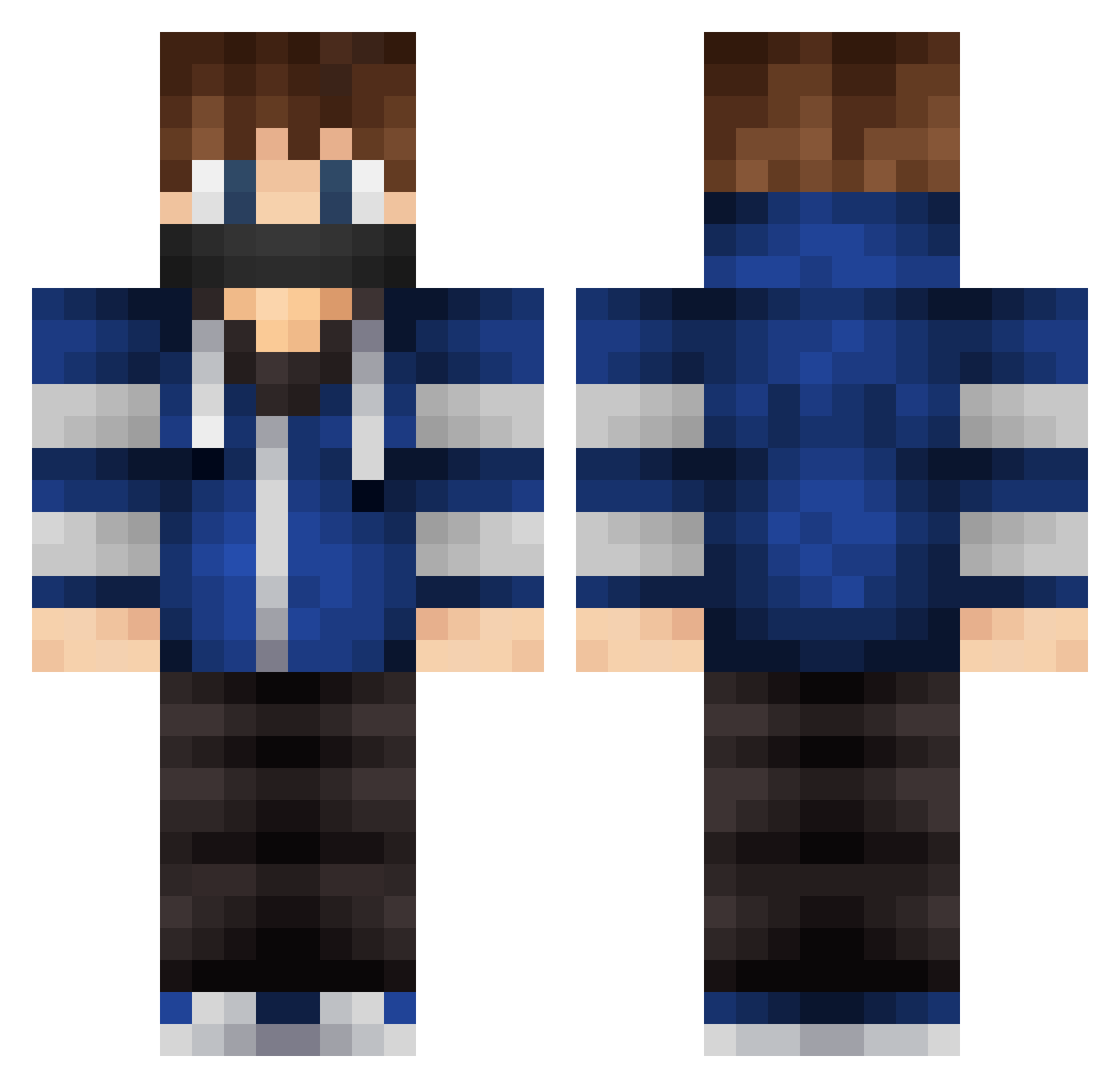 Darce223 Minecraft skin, front and back view