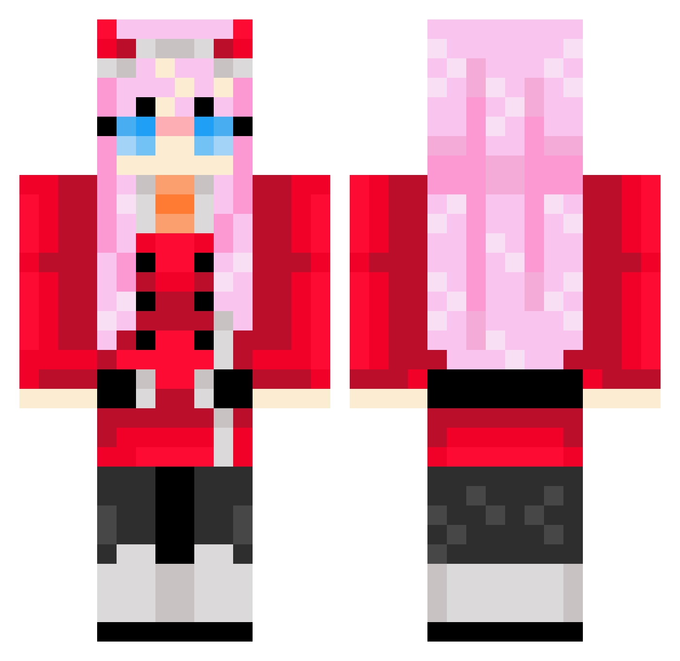 POKEMONMOON Minecraft skin, front and back view