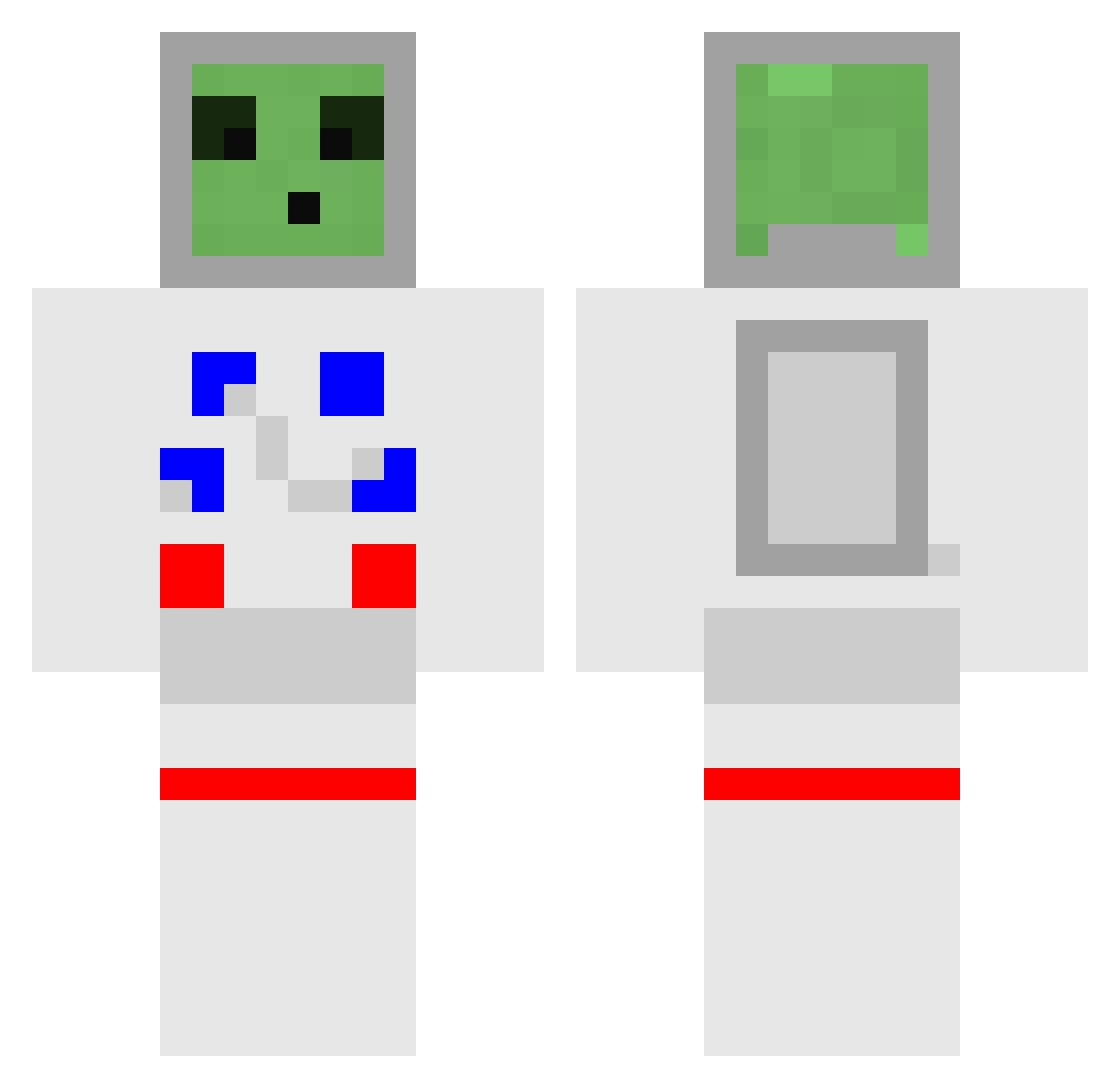 Stuggy Minecraft skin, front and back view