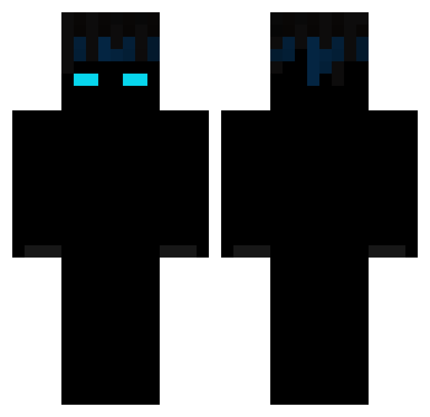 ZakeMC Minecraft skin, front and back view