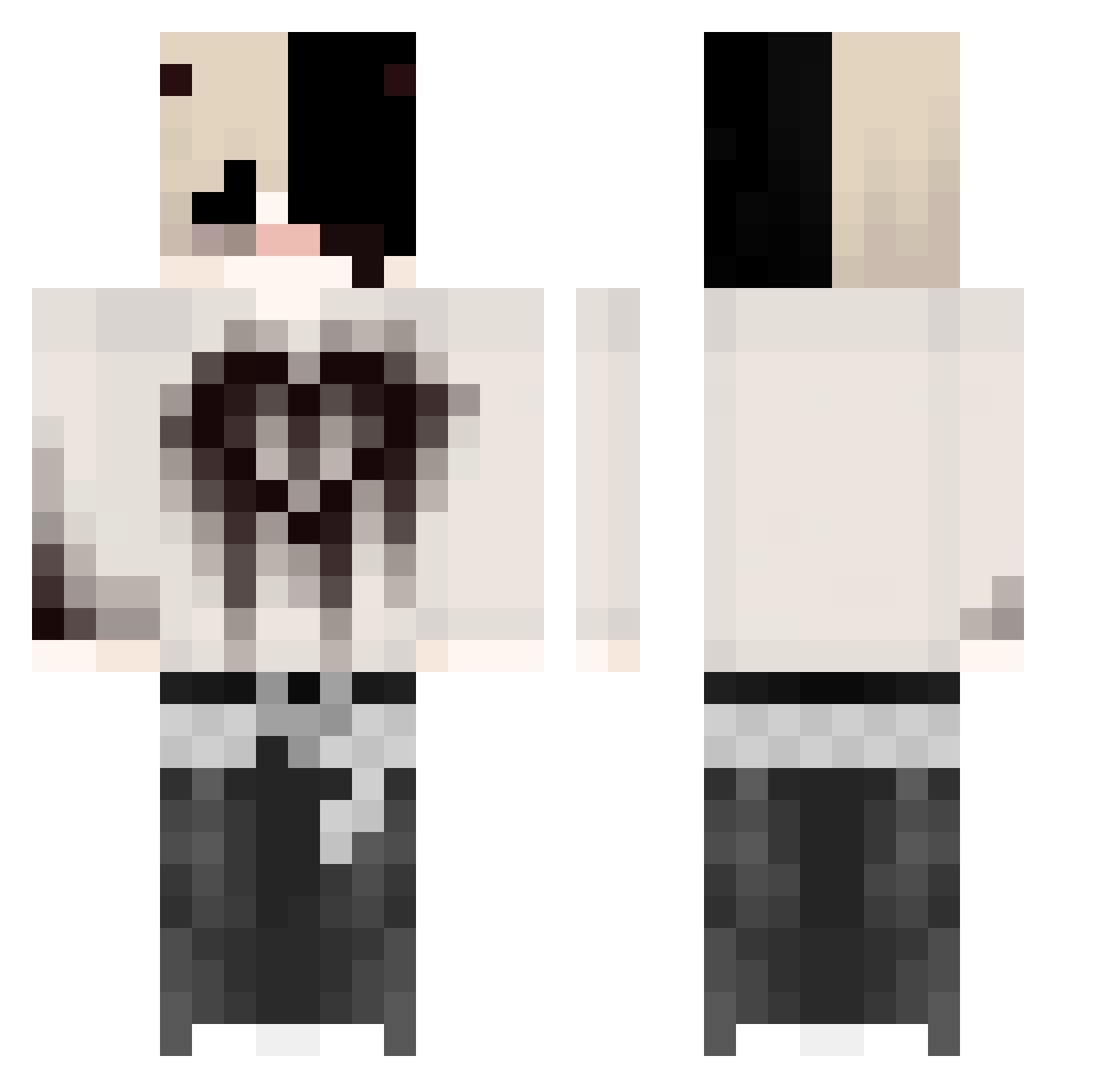 UltiMat0u Minecraft skin, front and back view