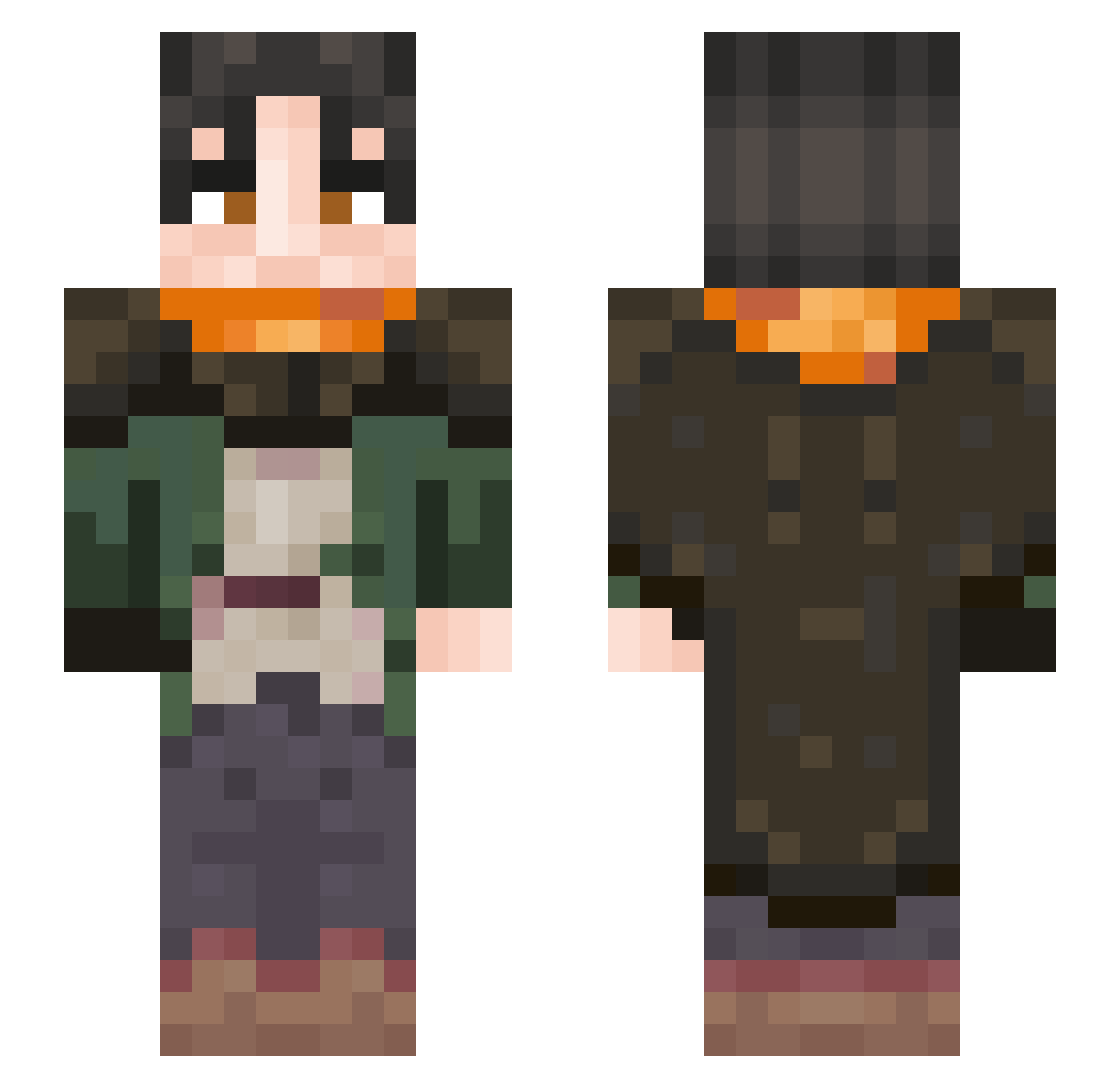 tarelo4nica Minecraft skin, front and back view