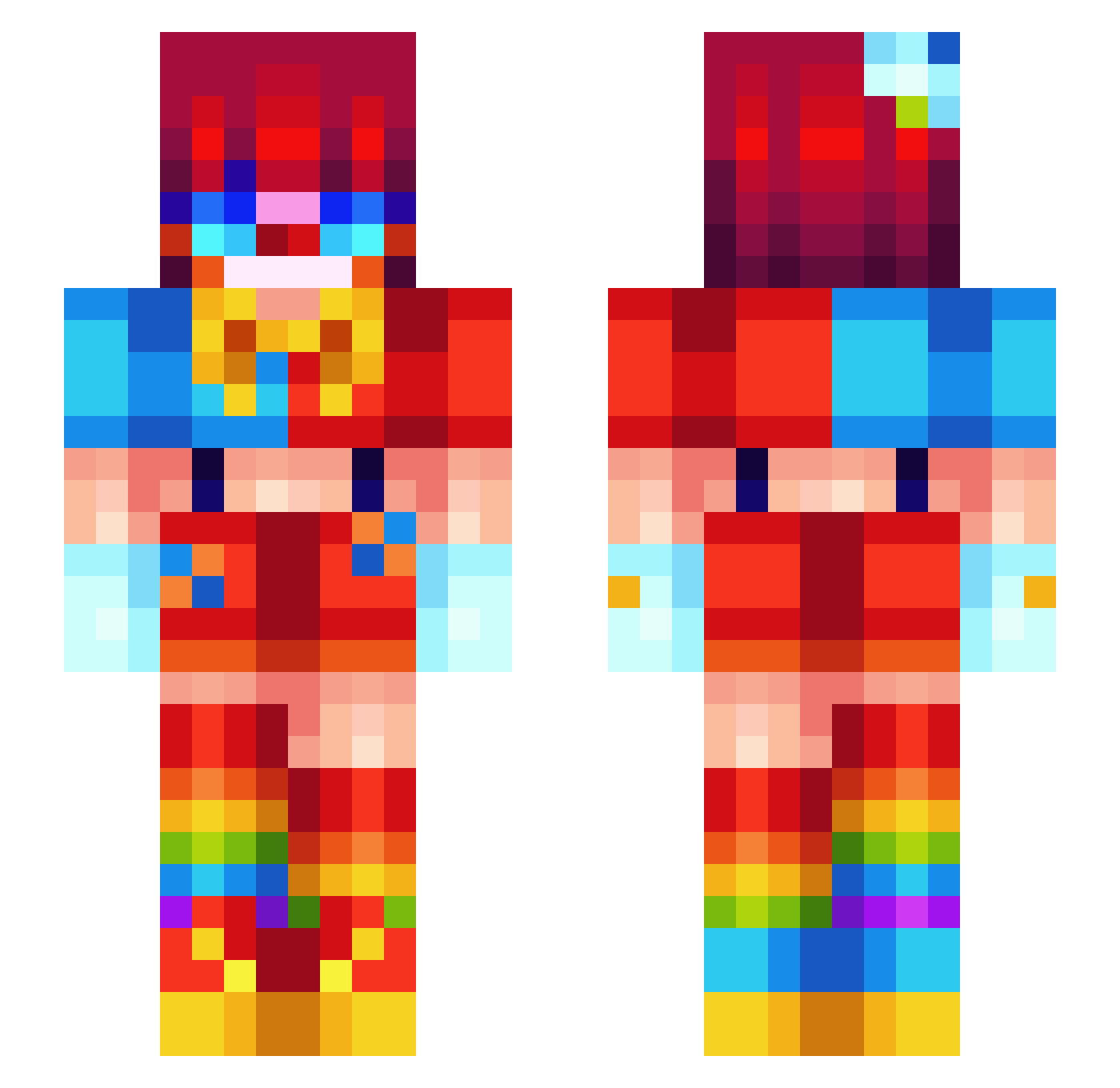 Bloopygooooo Minecraft skin, front and back view