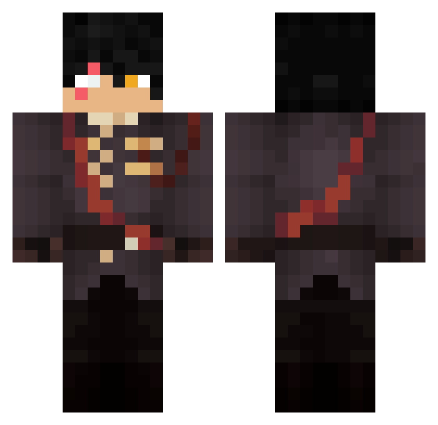 B3rserkerZ Minecraft skin, front and back view