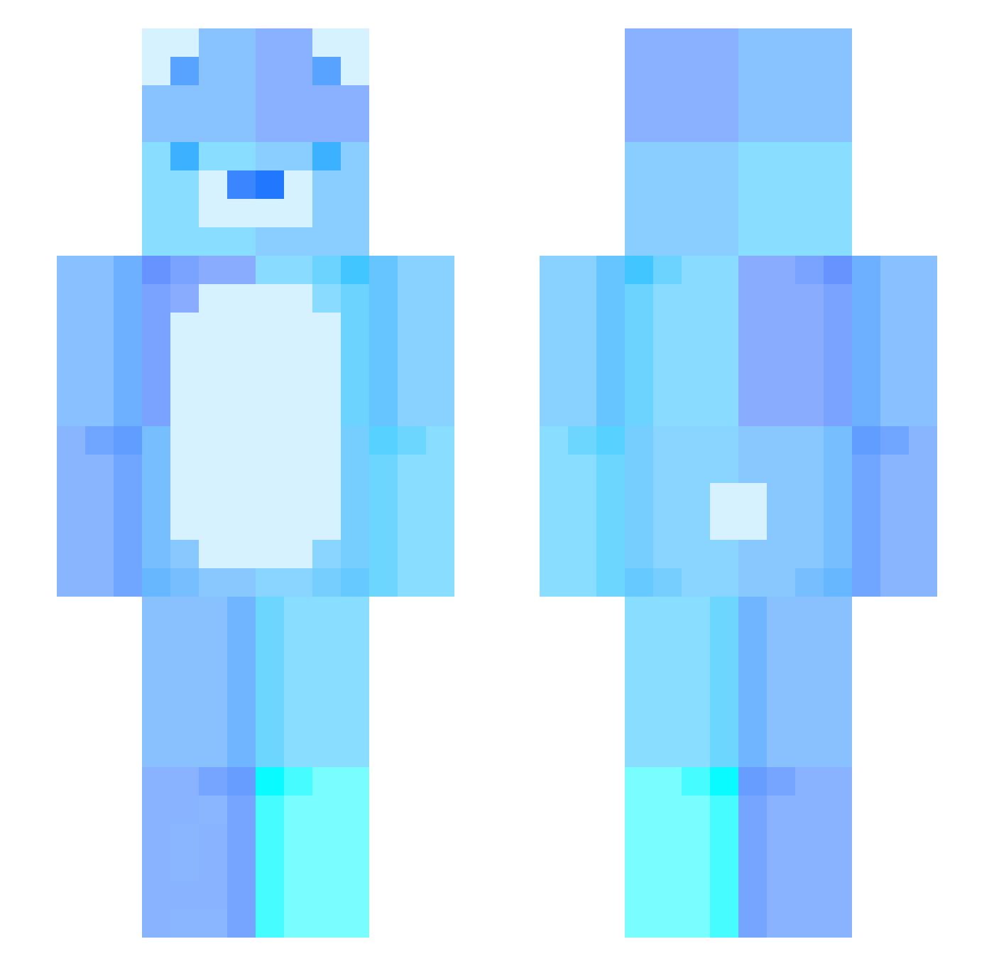 Clinyx Minecraft skin, front and back view