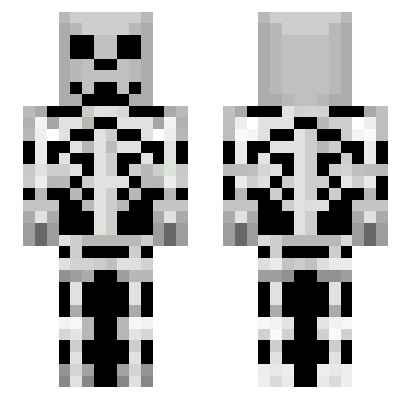 biggiboo Minecraft skin, front and back view