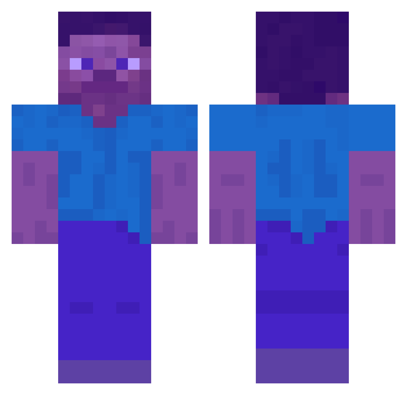 RS3L Minecraft skin, front and back view