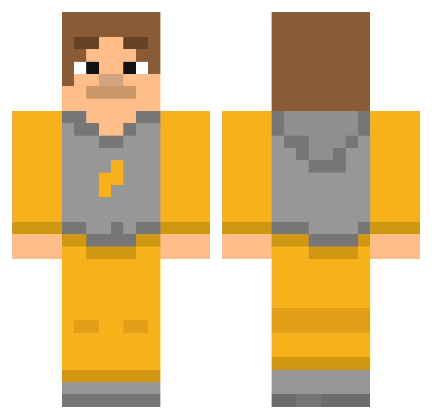 Samthy Minecraft skin, front and back view