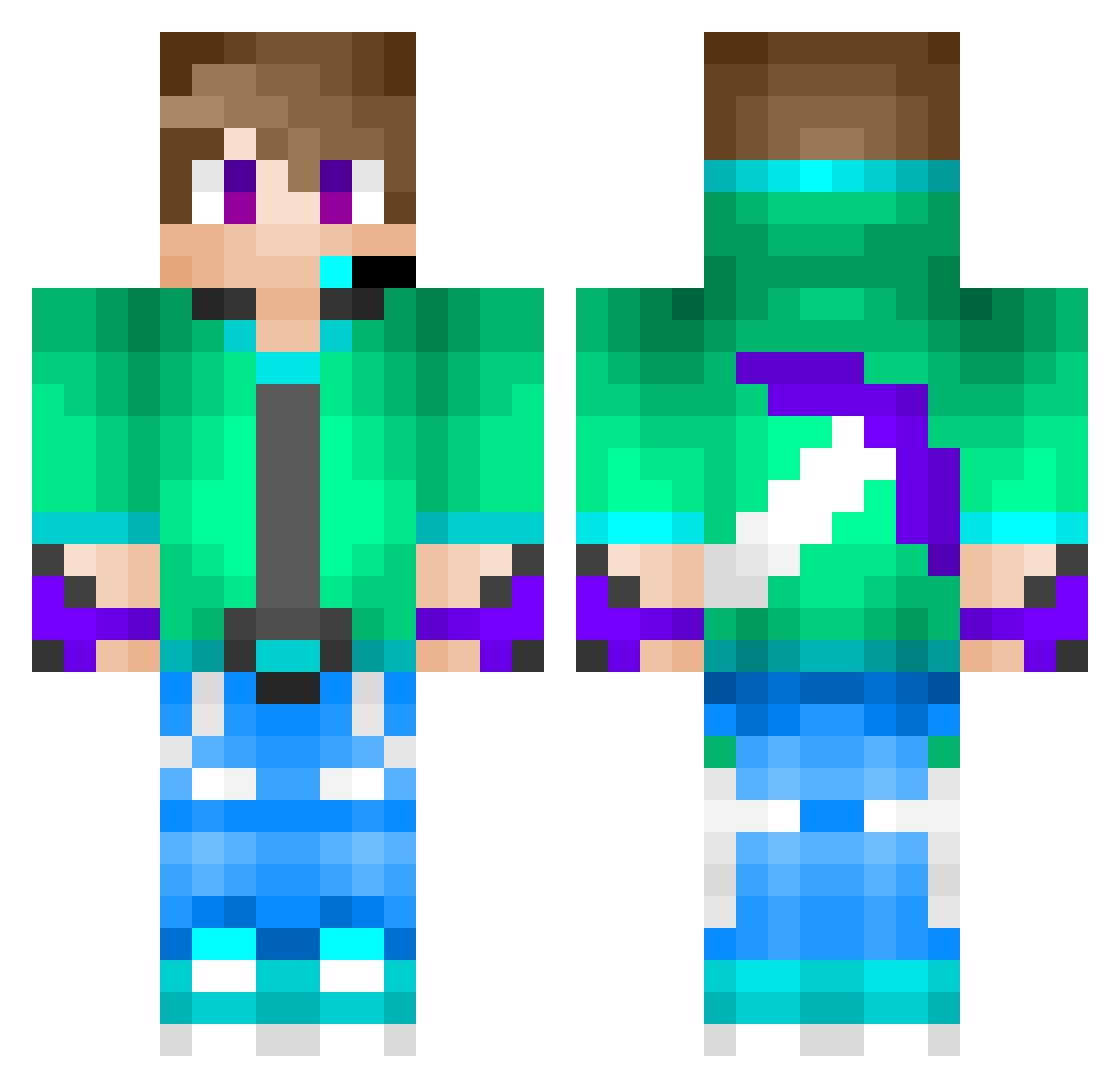 Jojoskillz77 Minecraft skin, front and back view