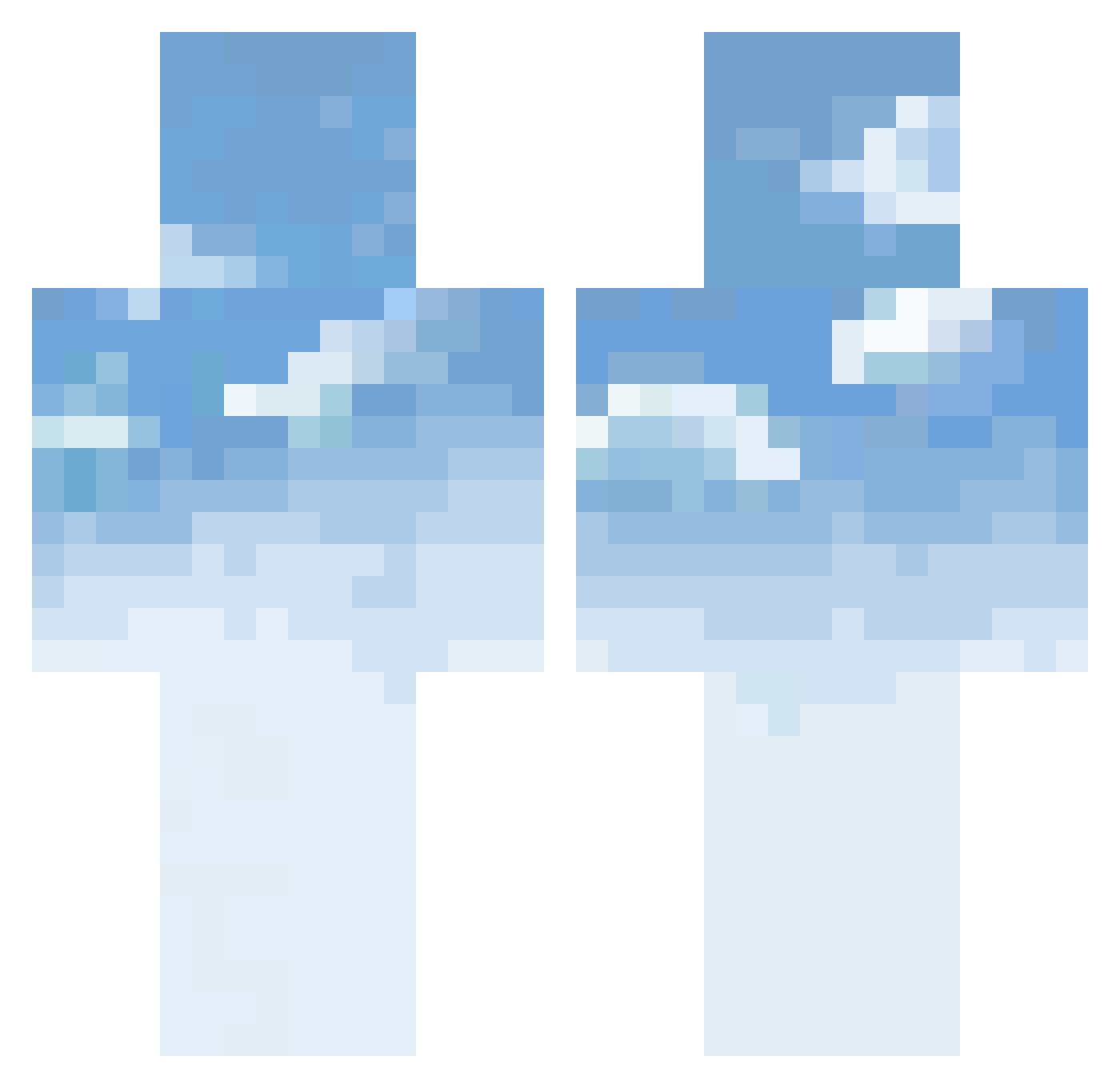 Squ1r7l3 Minecraft skin, front and back view