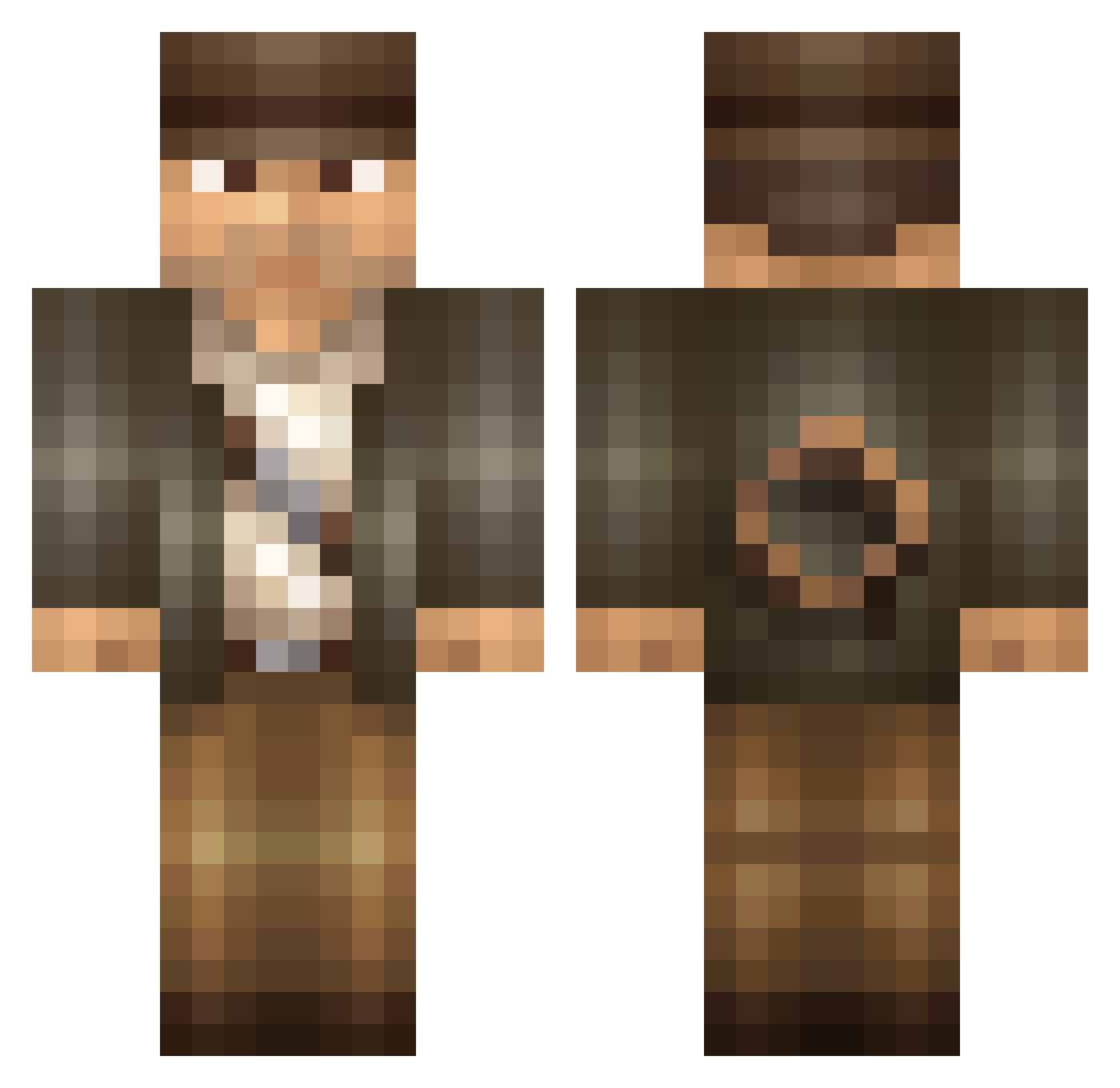 Scraping Minecraft skin, front and back view