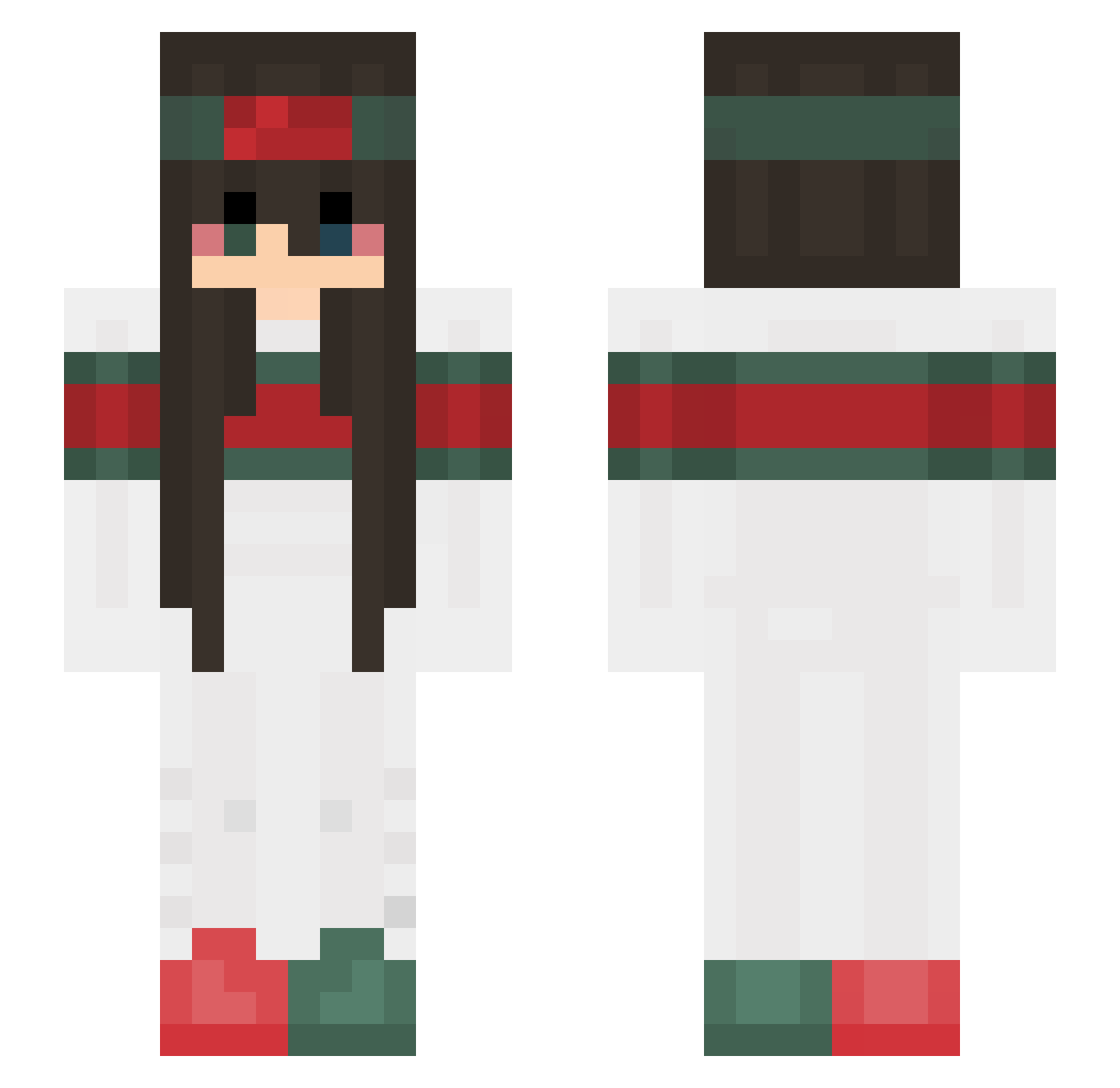 Vixoed Minecraft skin, front and back view