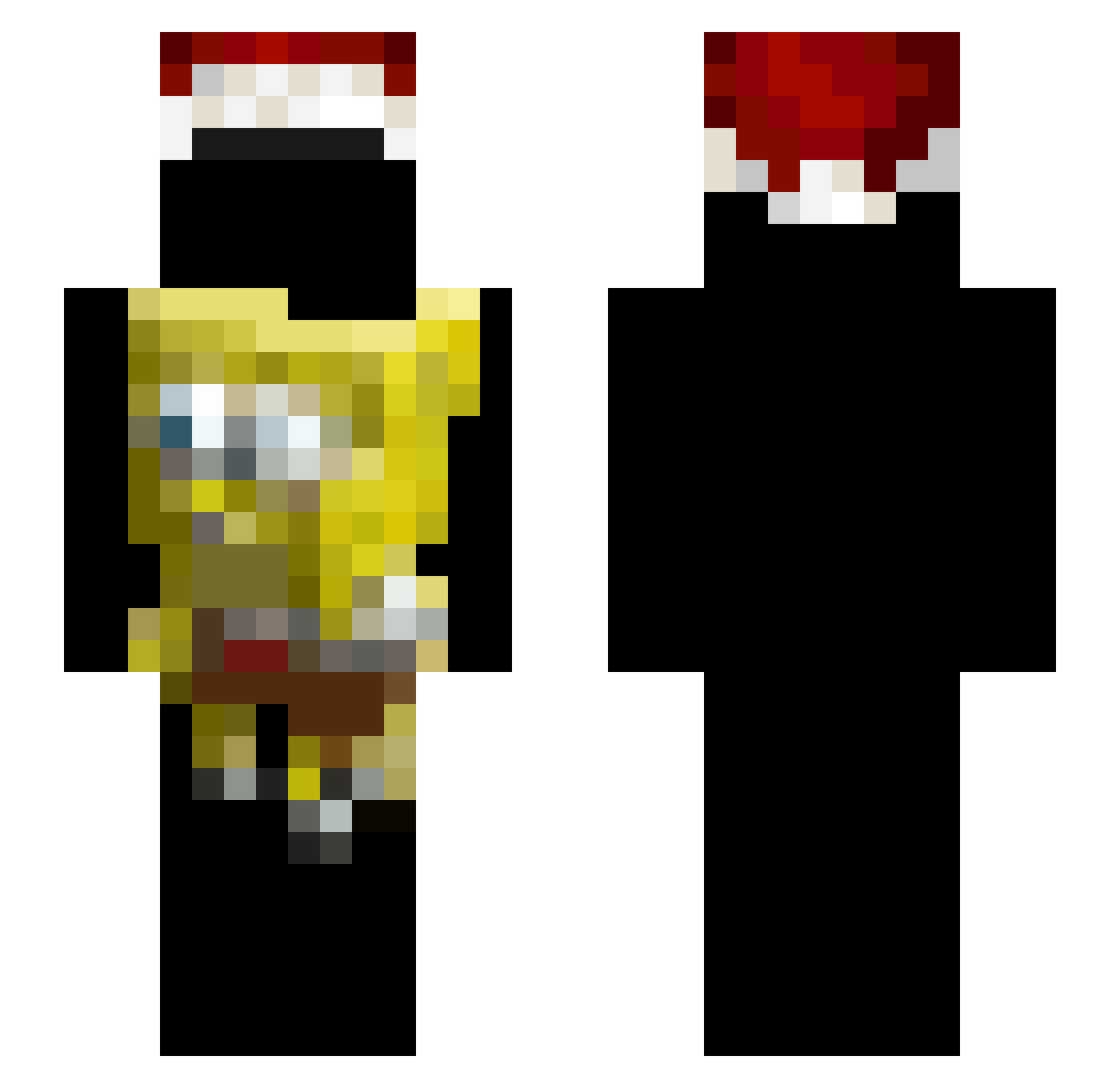 vohd Minecraft skin, front and back view