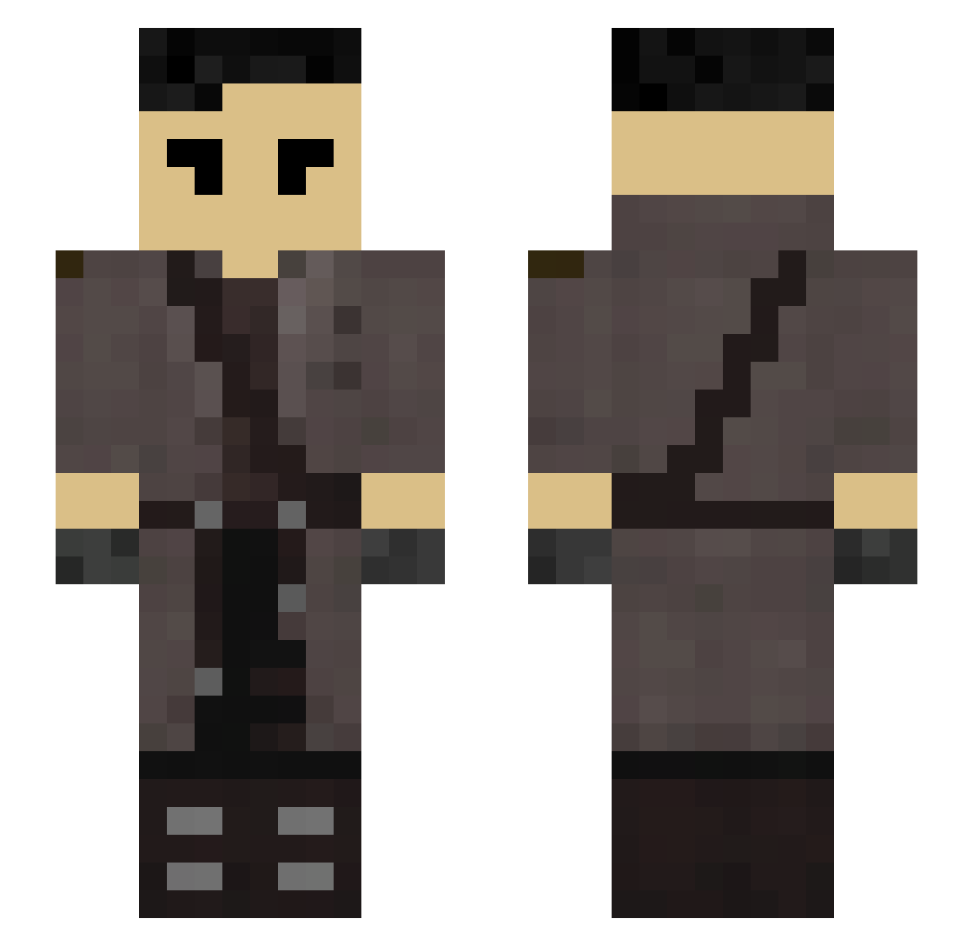 nezapisano Minecraft skin, front and back view