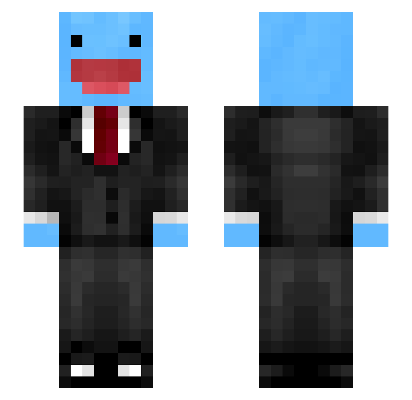 Grubify Minecraft skin, front and back view