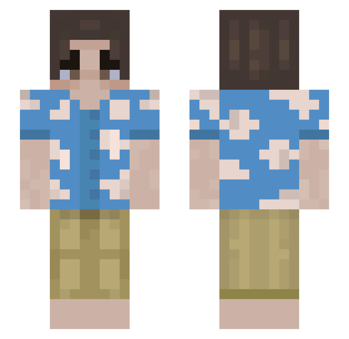 BoraLo Minecraft skin, front and back view