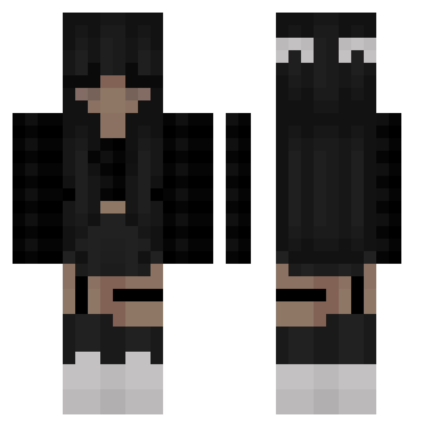 sohftly Minecraft skin, front and back view